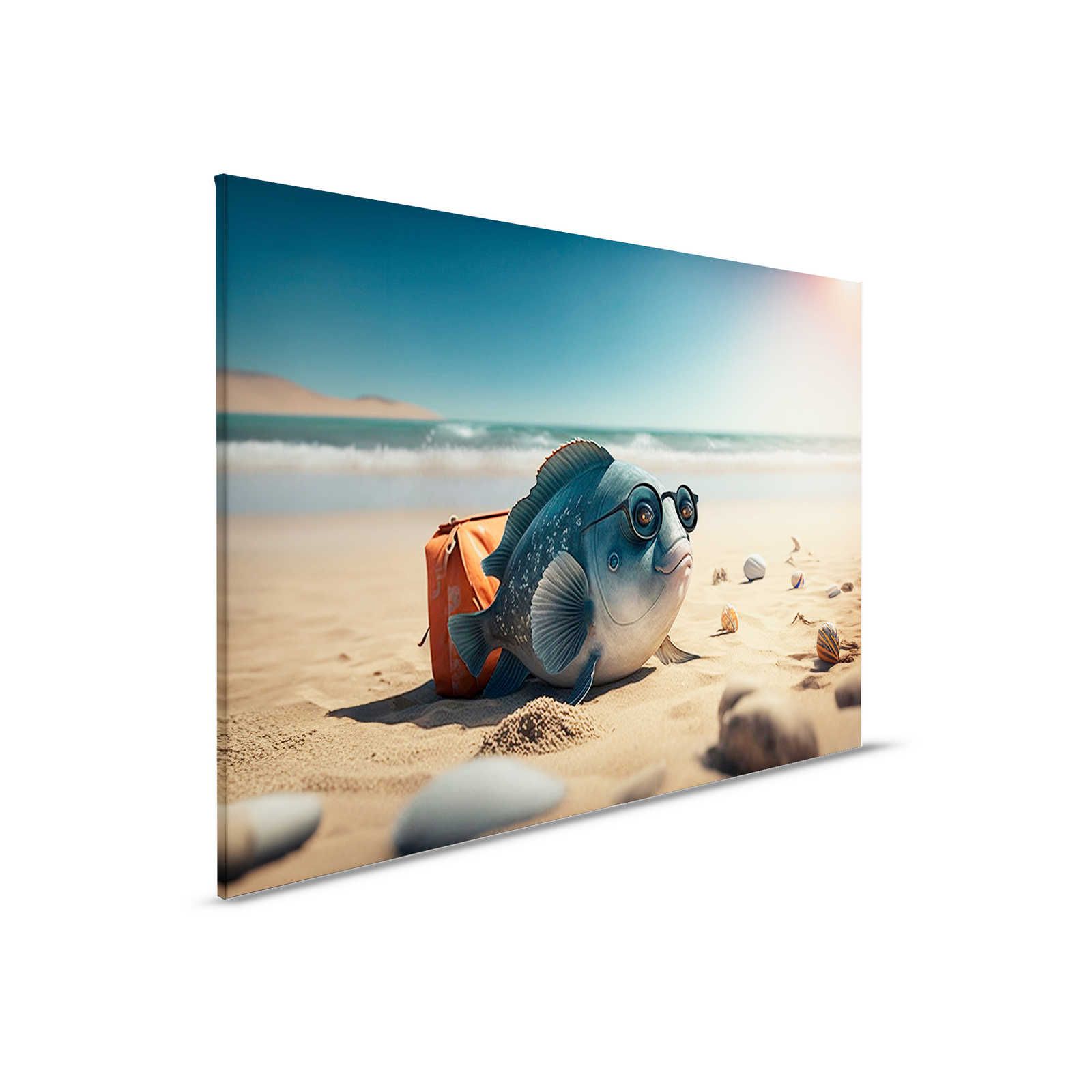         KI-Leinwandbild »Fishy Beachday« – 90 cm x 60 cm
    