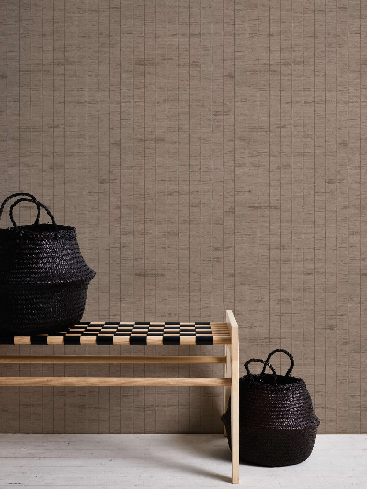             Vliestapete im Asian Style mit Bambuswand-Optik – Braun
        