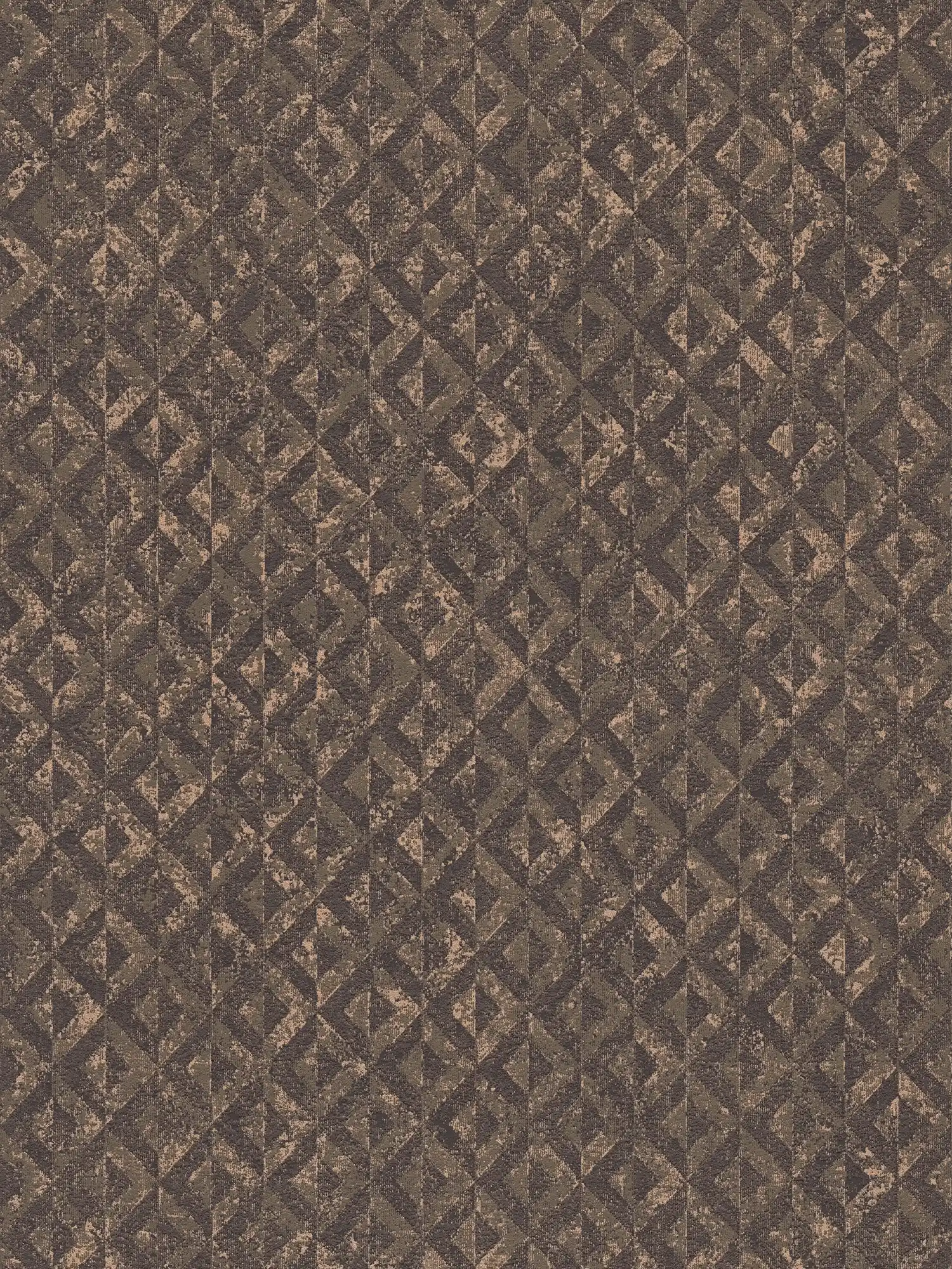 Edle Mustertapete mit abstrakten Details – Schwarz, Braun, Gold
