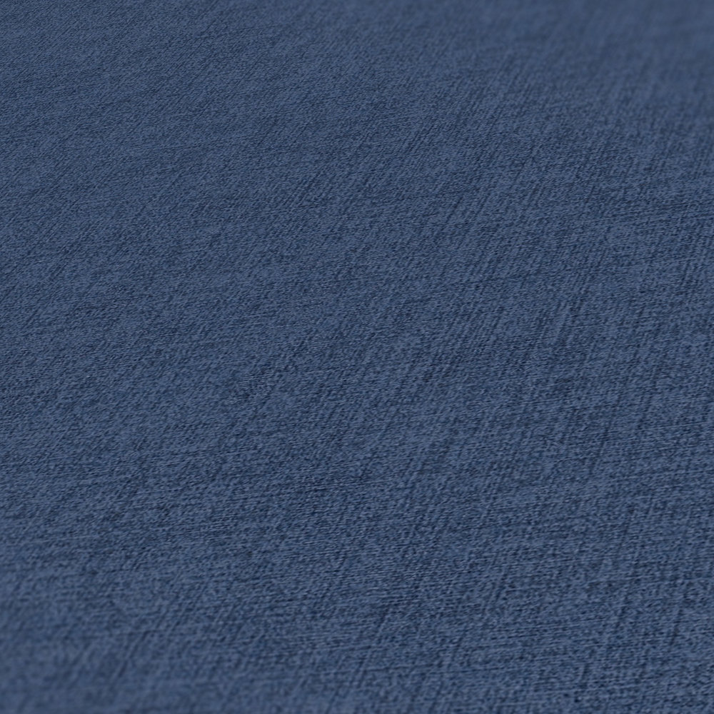             Marineblau Tapete mit Leinen-Optik, Navy – Blau
        