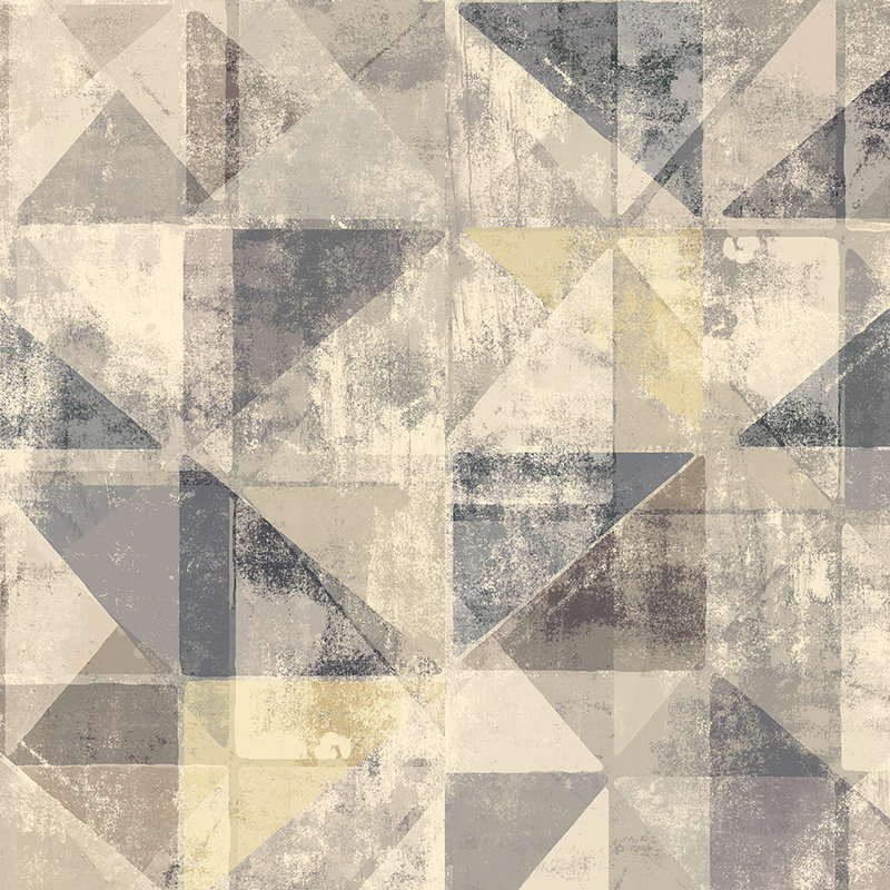         Fototapete Dreieck-Muster mit Used Optik – Grau, Weiß, Gelb
    