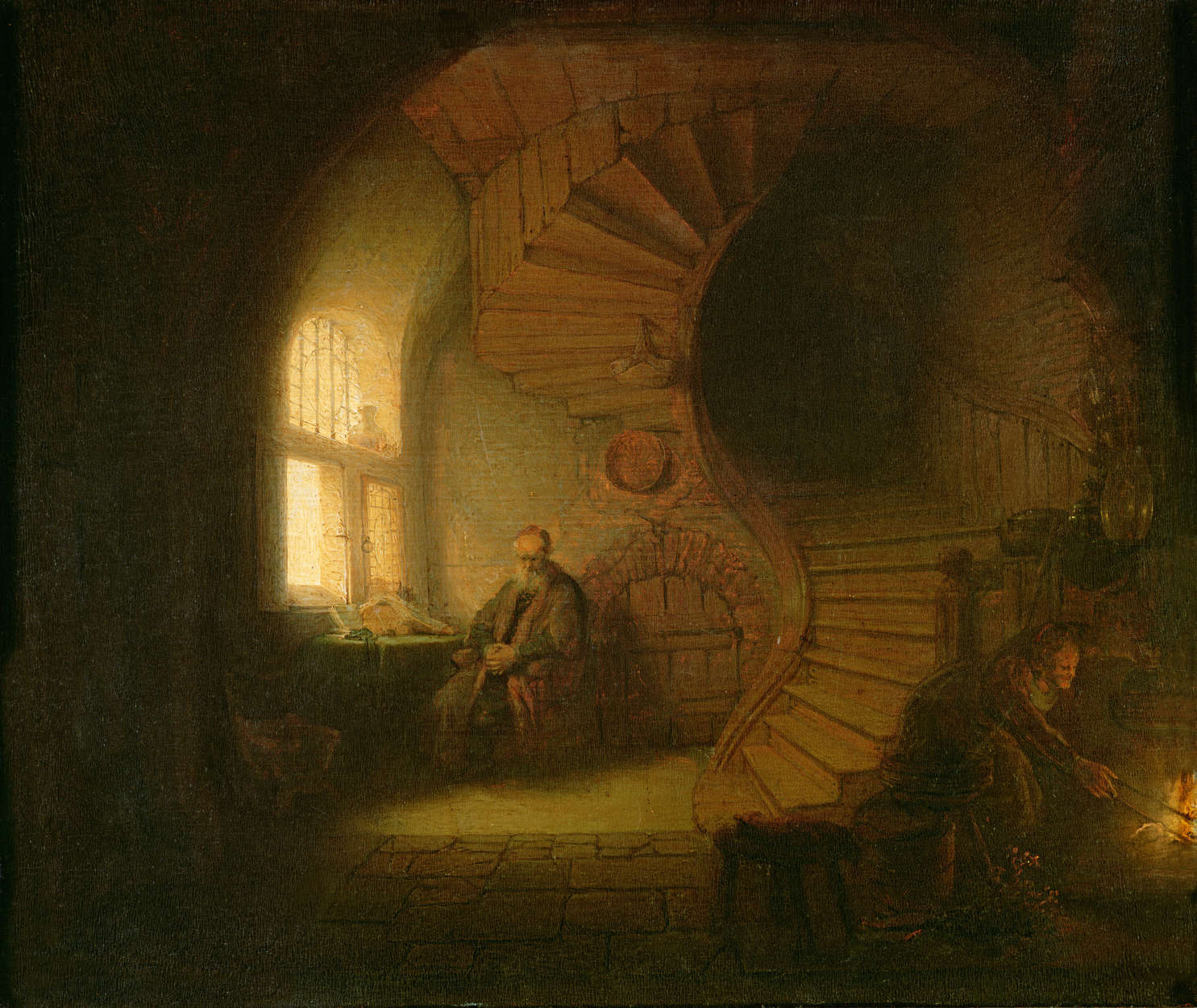            Fototapete "Philosoph in Meditation" von Rembrandt van Rijn
        