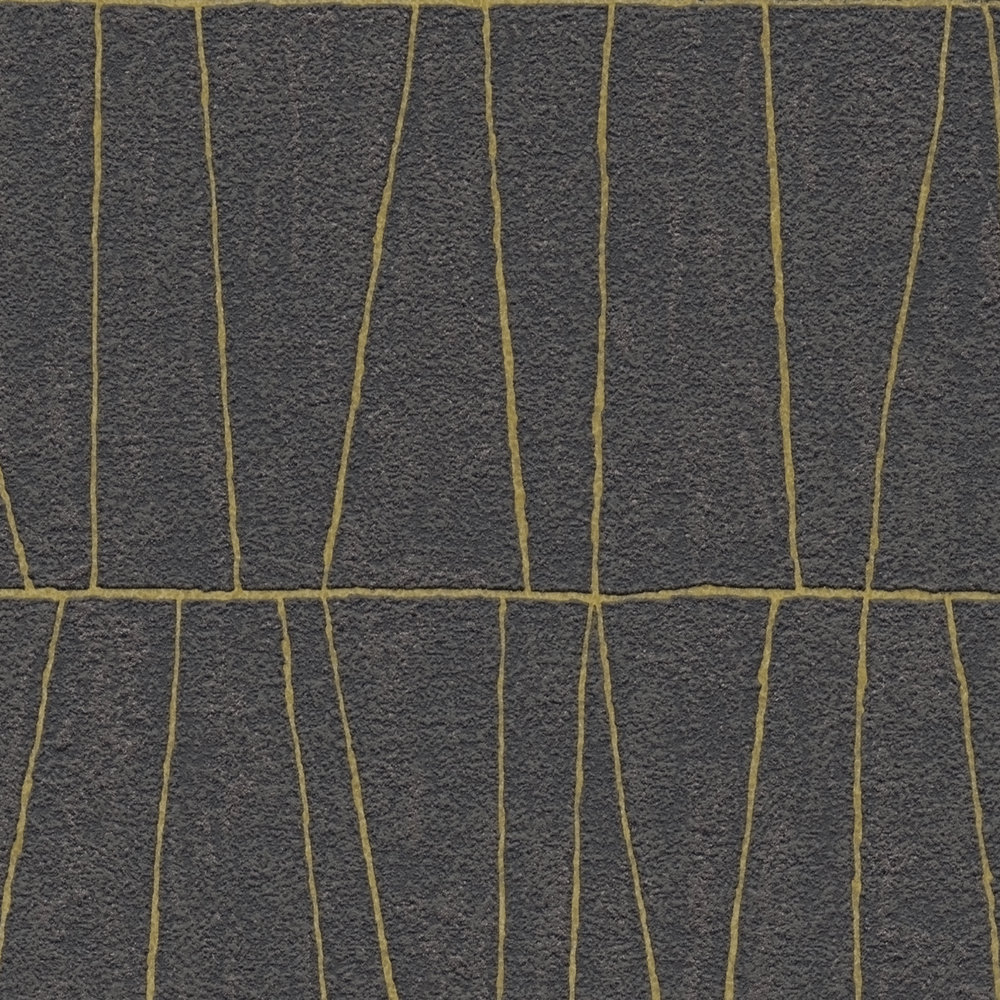             Edle Mustertapete mit goldenen Details – Schwarz, Gold, Anthrazit
        