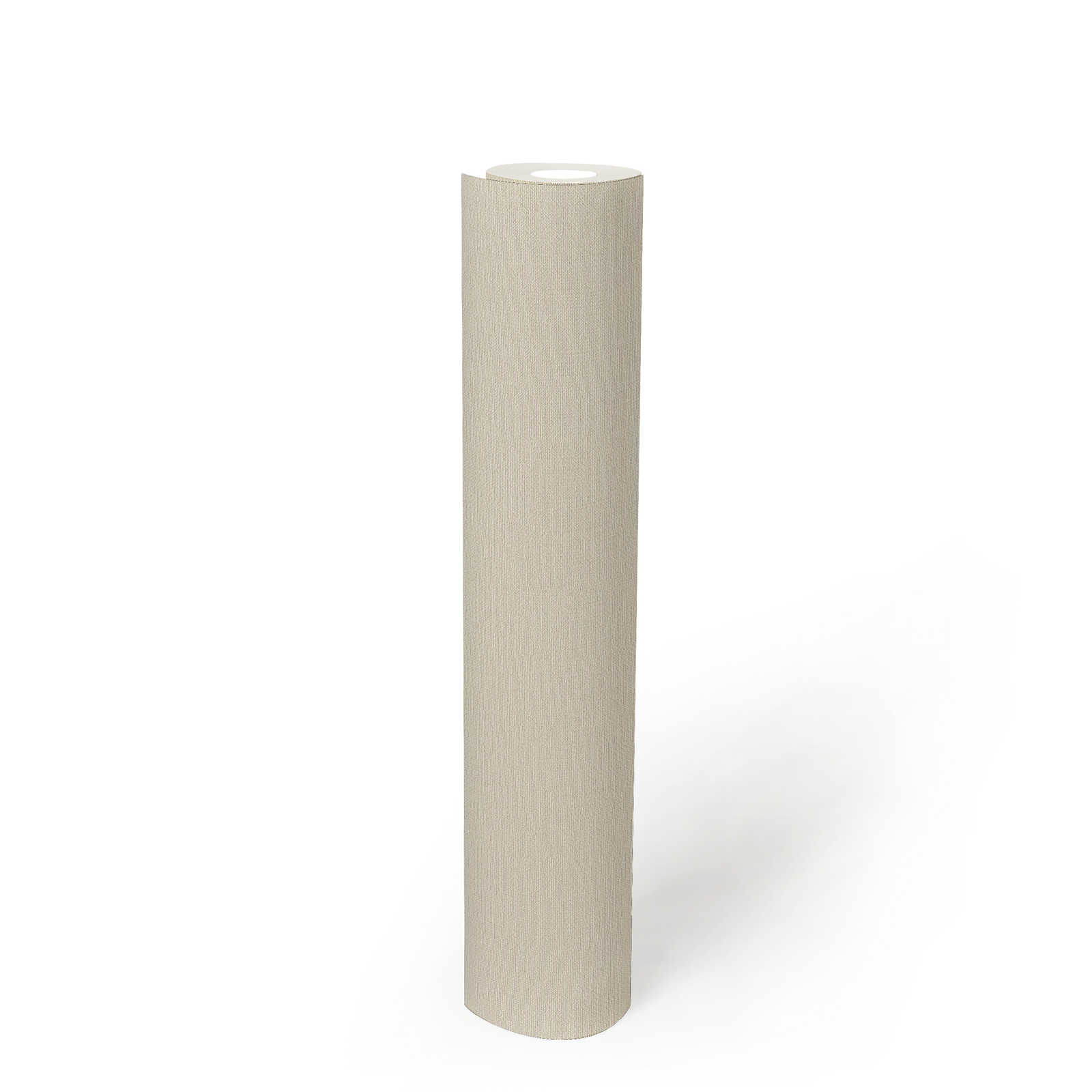             PVC-freie Unitapete mit Leinenoptik – Beige, Weiß
        