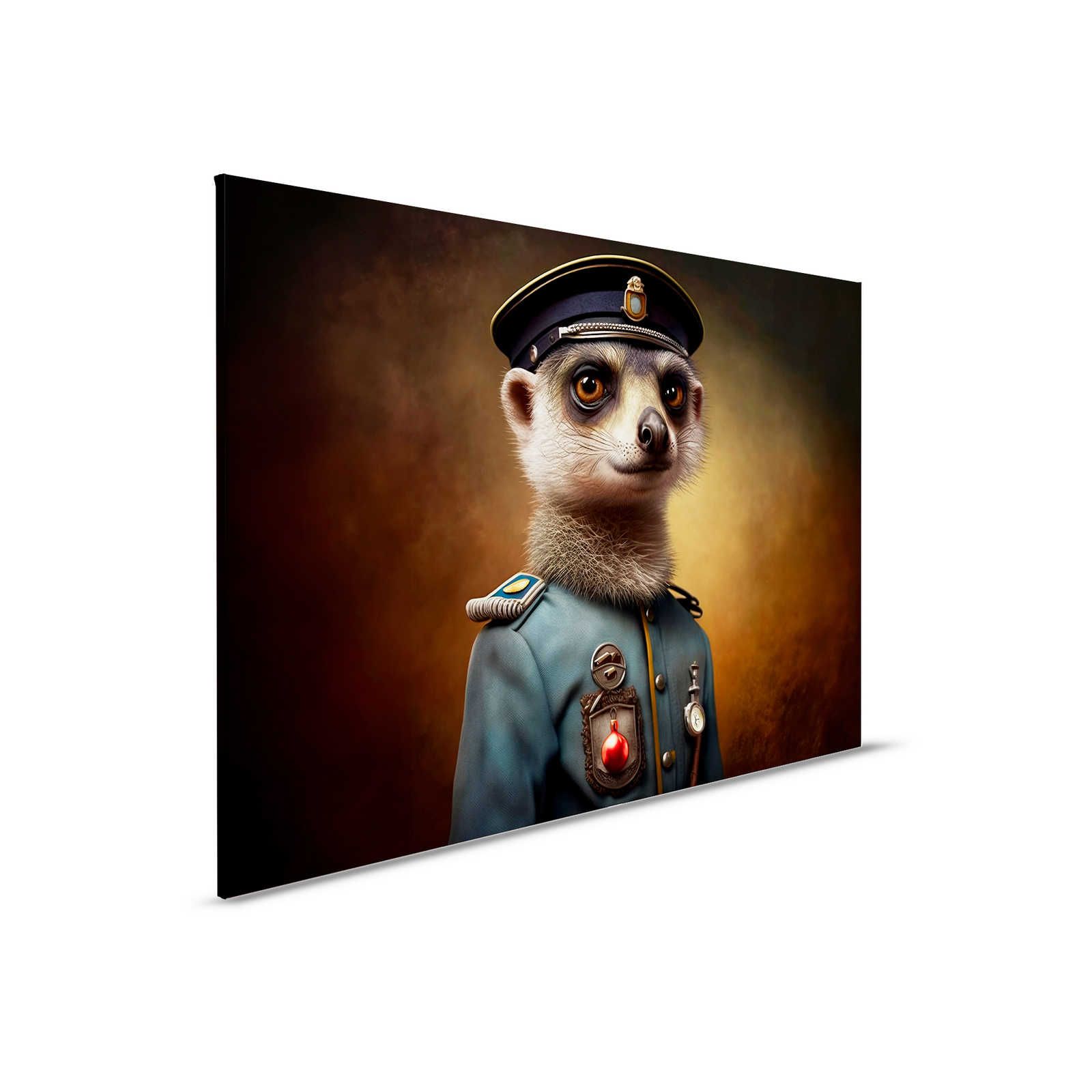 KI-Leinwandbild »strict meerkat« – 90 cm x 60 cm
