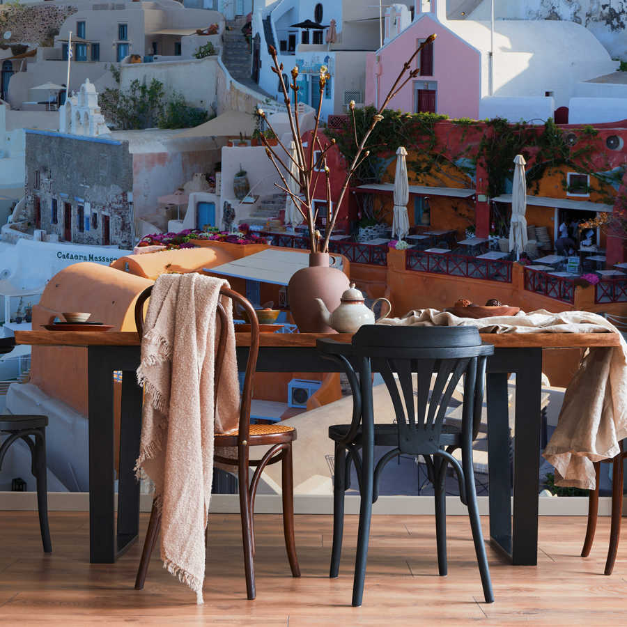 Fototapete Häuser von Santorini – Struktur Vlies
