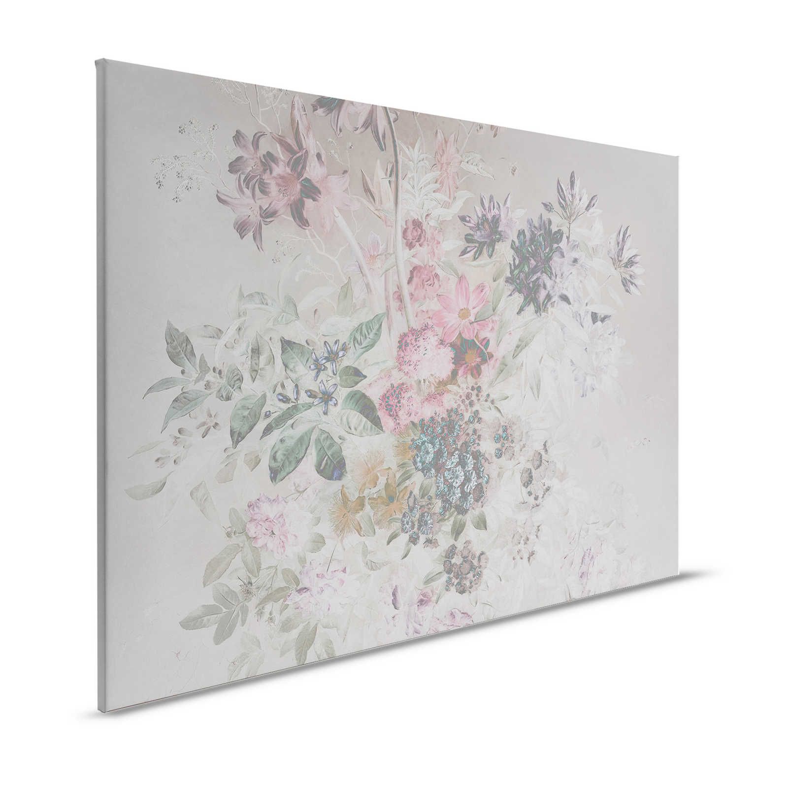 Blumen Leinwandbild mit Pastellfarben Design – 1,20 m x 0,80 m
