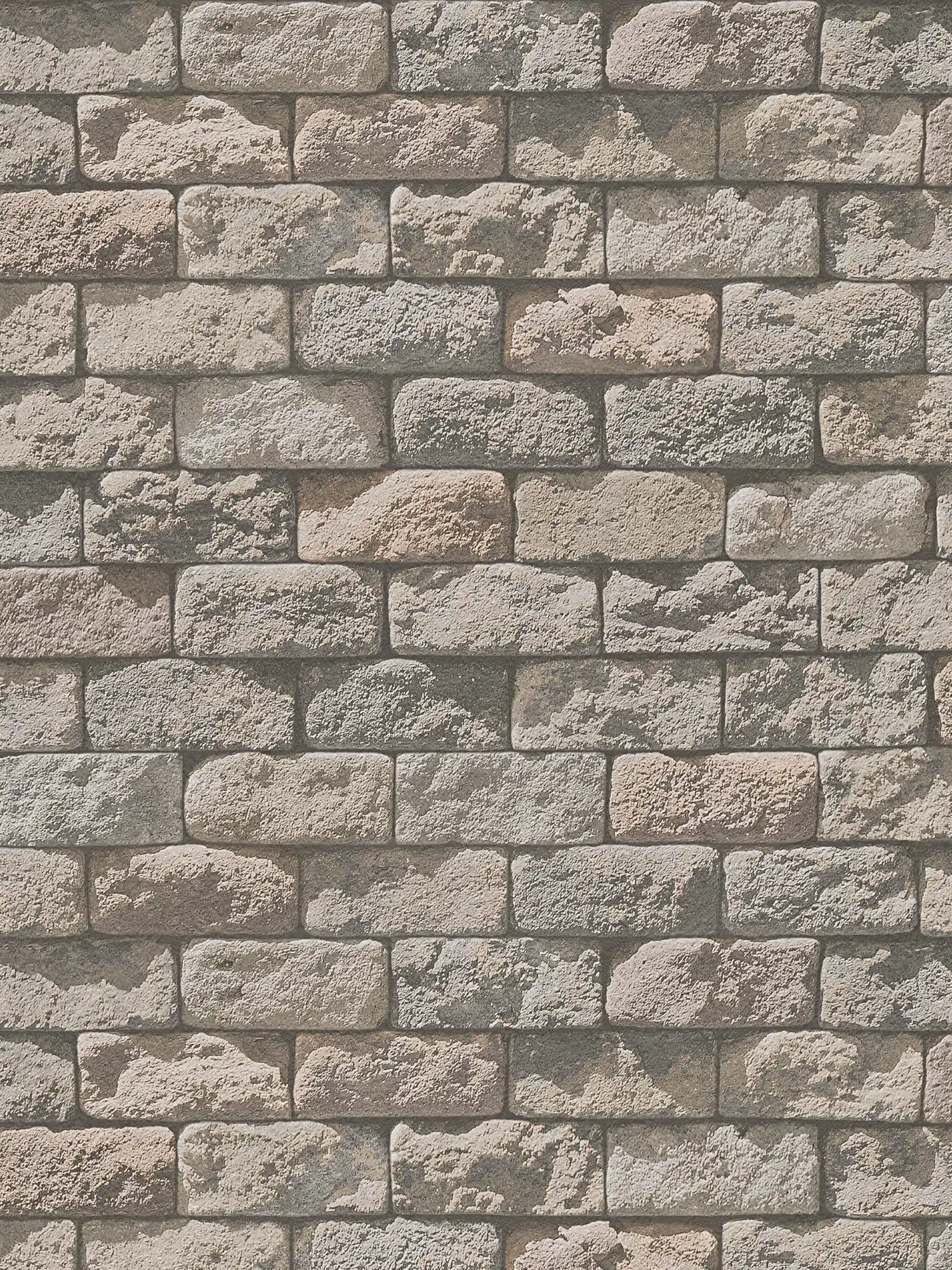         Steintapete mit Mauerwerk, Schattenwurf & 3D-Optik – Beige, Creme
    