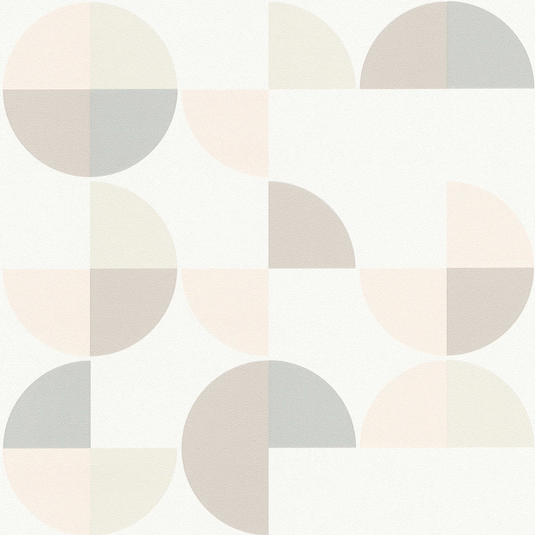         Geometrische Mustertapete im Scandinavian Style – Grau, Rosa, Beige
    