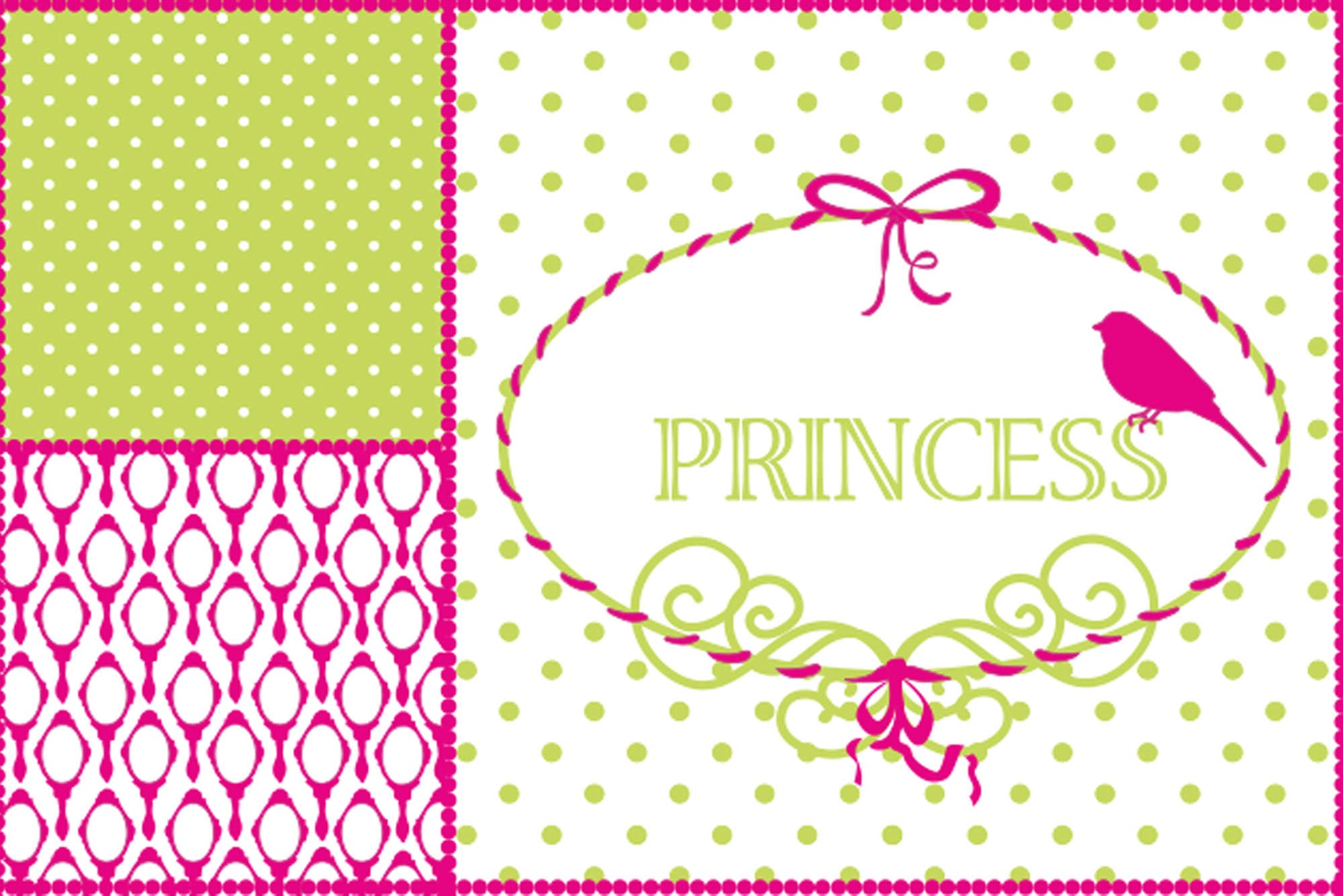             Fototapete im Kinderdesign mit Schriftzug "Princess" – Premium Glattvlies
        