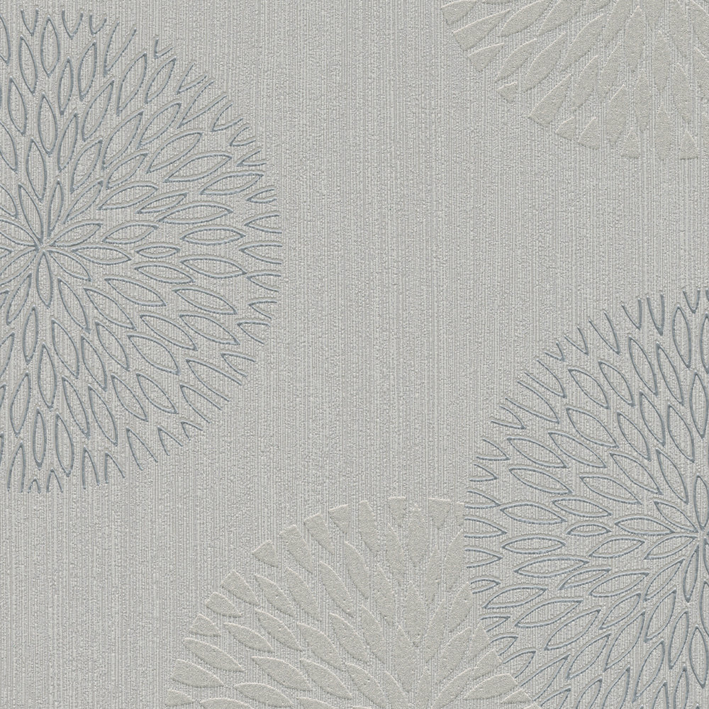             Vliestapete Blumen im abstrakten Design – Grau
        