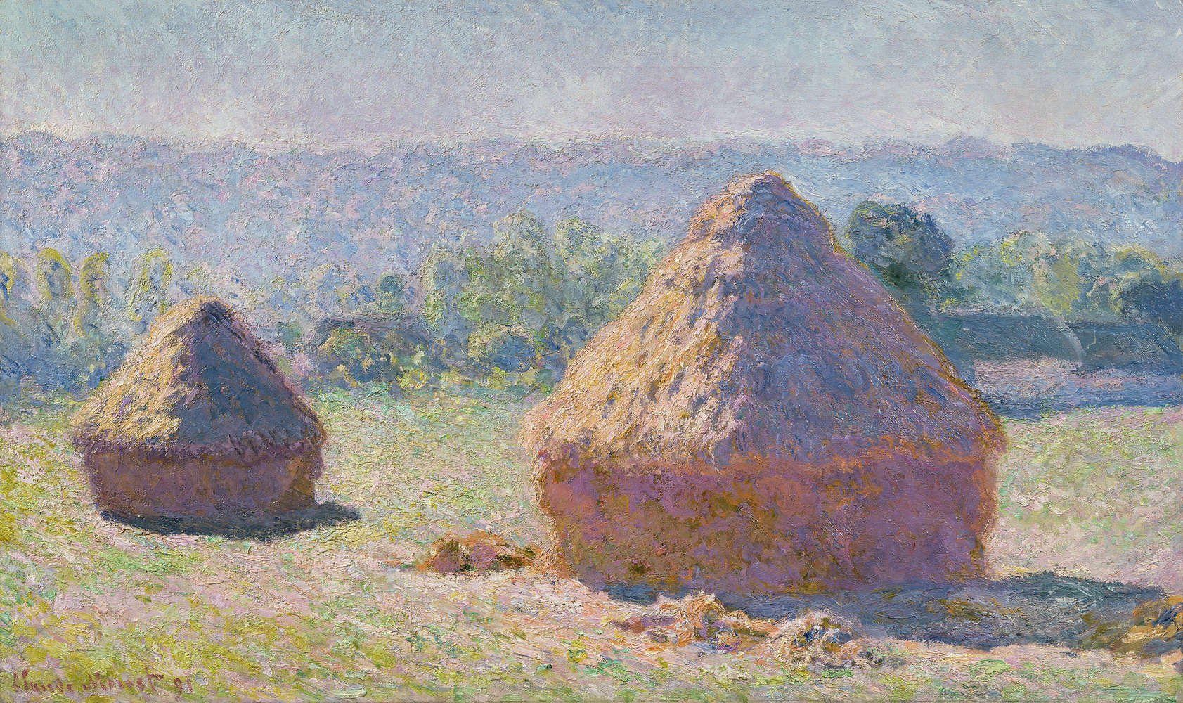             Fototapete "Stroh- Schober am Ende des Sommers" von Claude Monet
        