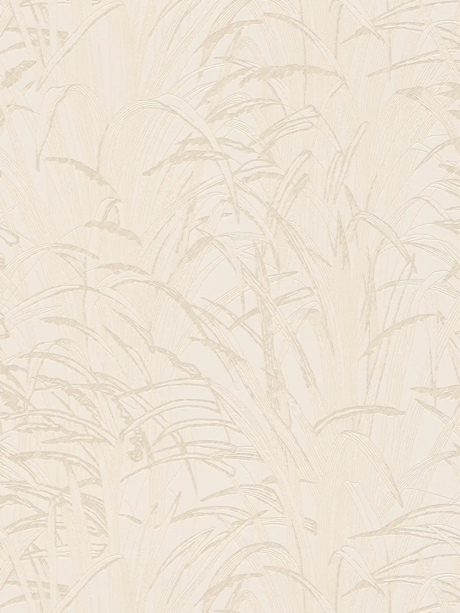 Natur Tapete Schilfblatt mit Metallic Farbe – Beige, Creme
