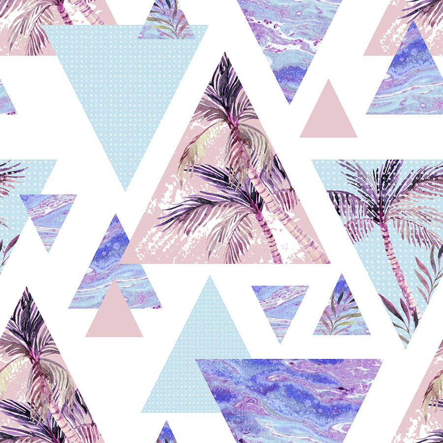 Grafik Fototapete Dreiecke mit Palmen Motiven auf Perlmutt Glattvlies
