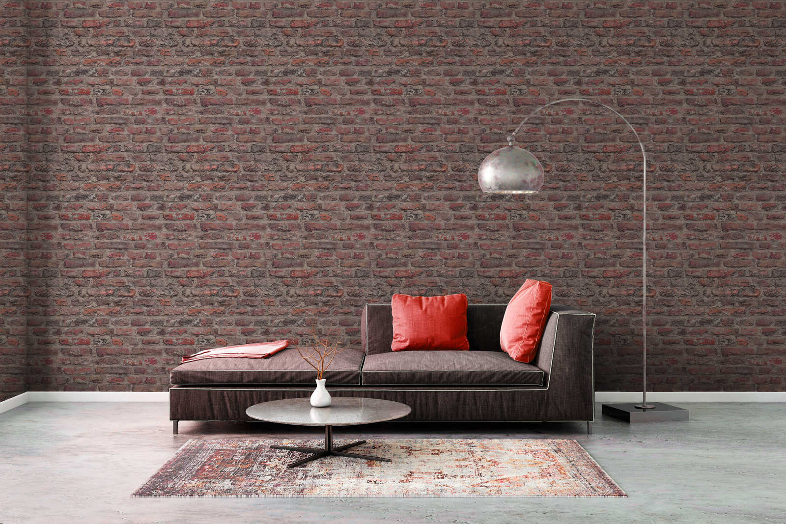             Vliestapete mit Ziegelmauer Design – Rot, Braun
        