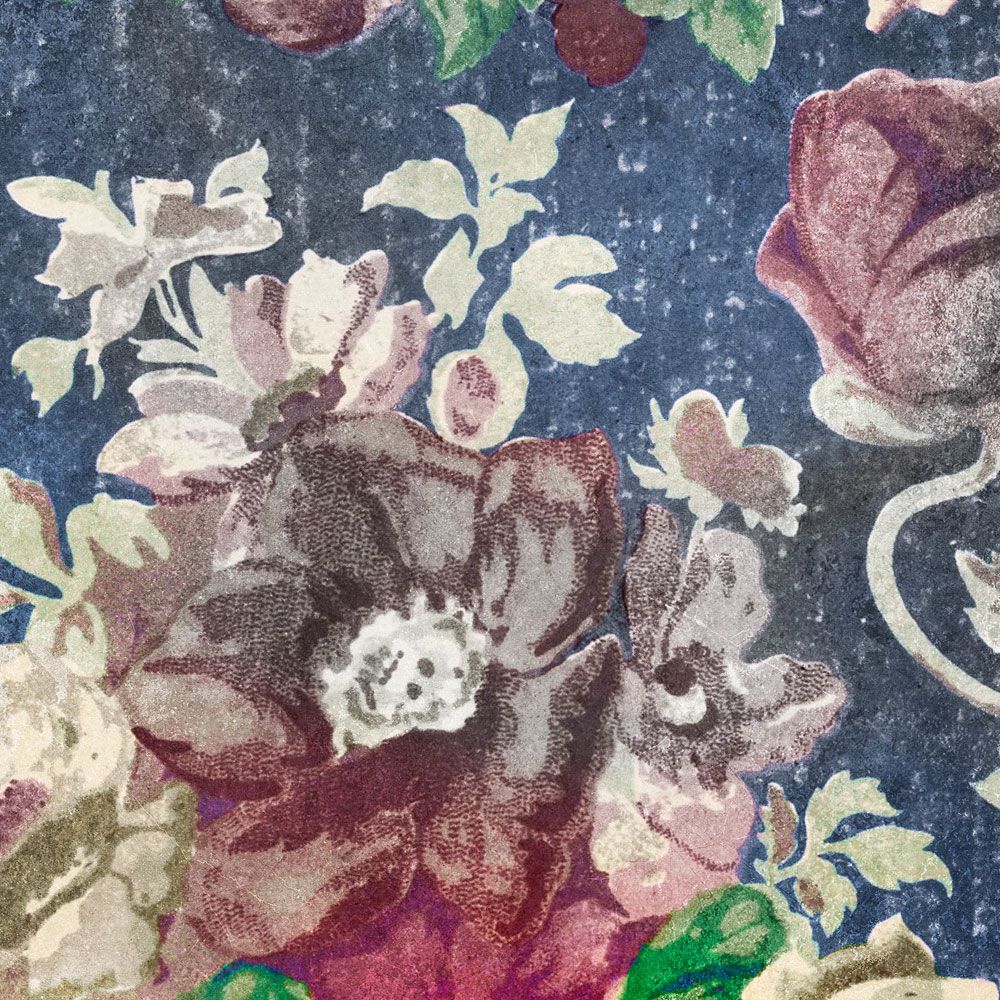             Fototapete »carmente 2« - Blumenmuster im klassischen Stil vor Vintage-Putzstruktur – Bunt | Glattes, leicht perlmutt-schimmerndes Vlies
        