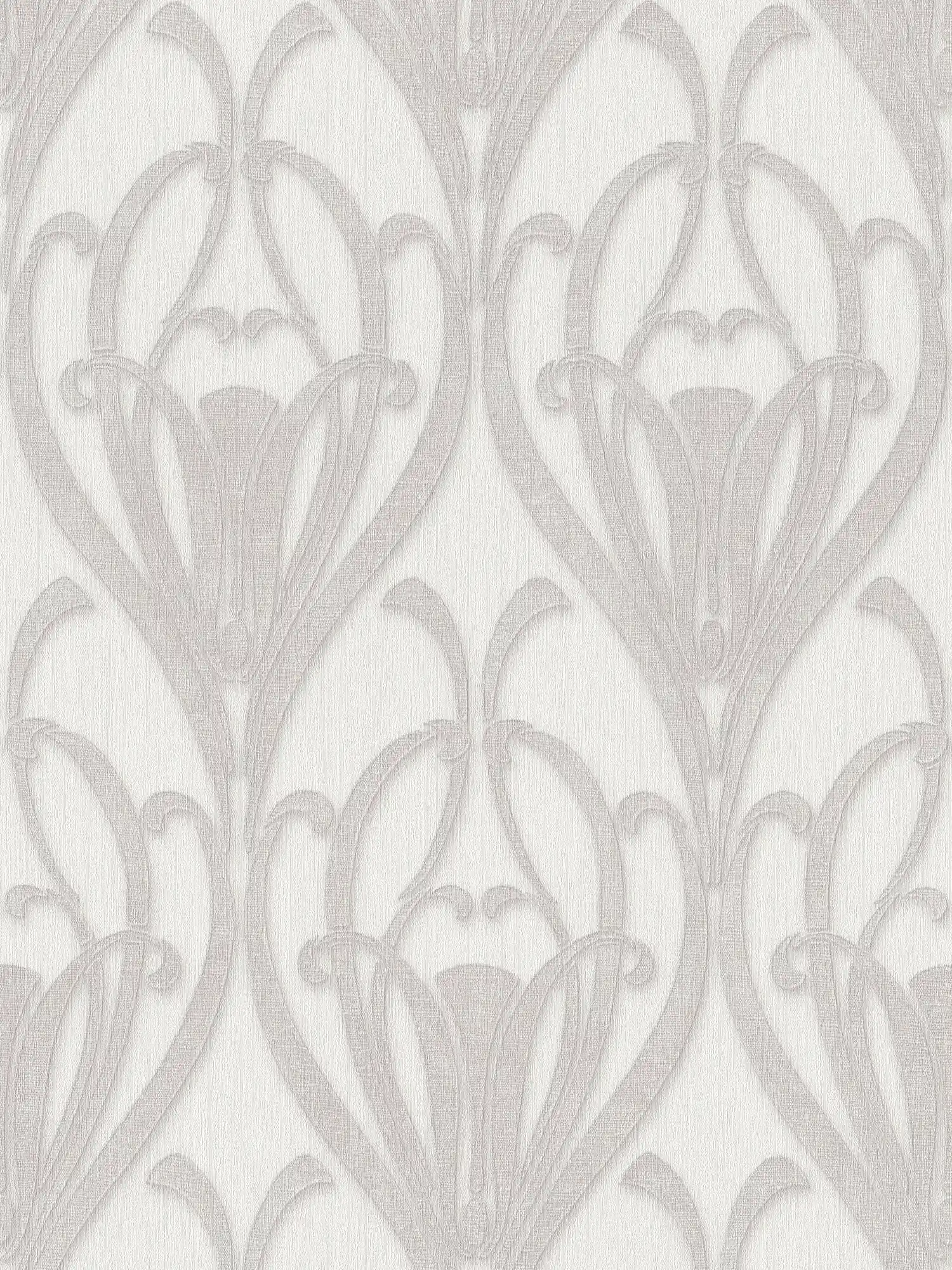         Ornament Tapete mit Art Deco Muster & Textilstruktur
    