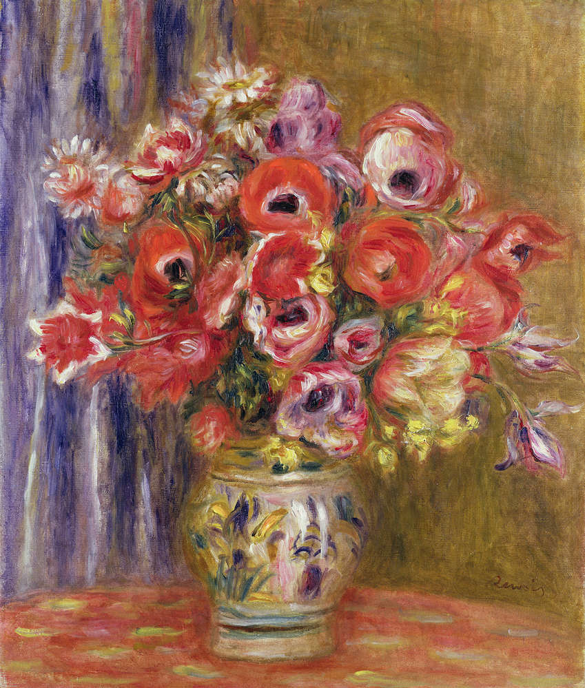             Fototapete "Vase mit Tulpen und Anemonen" von Pierre Auguste Renoir
        