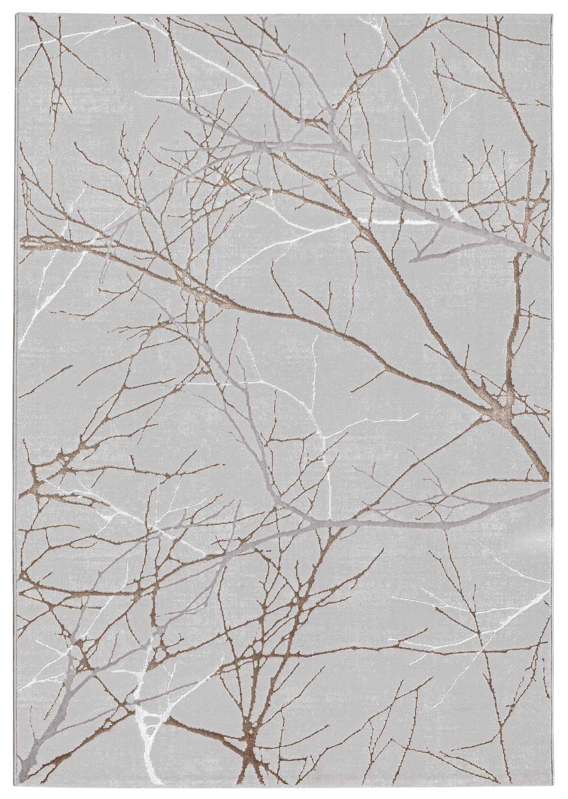             Bemusterter Hochflor Teppich in Grau – 230 x 160 cm
        