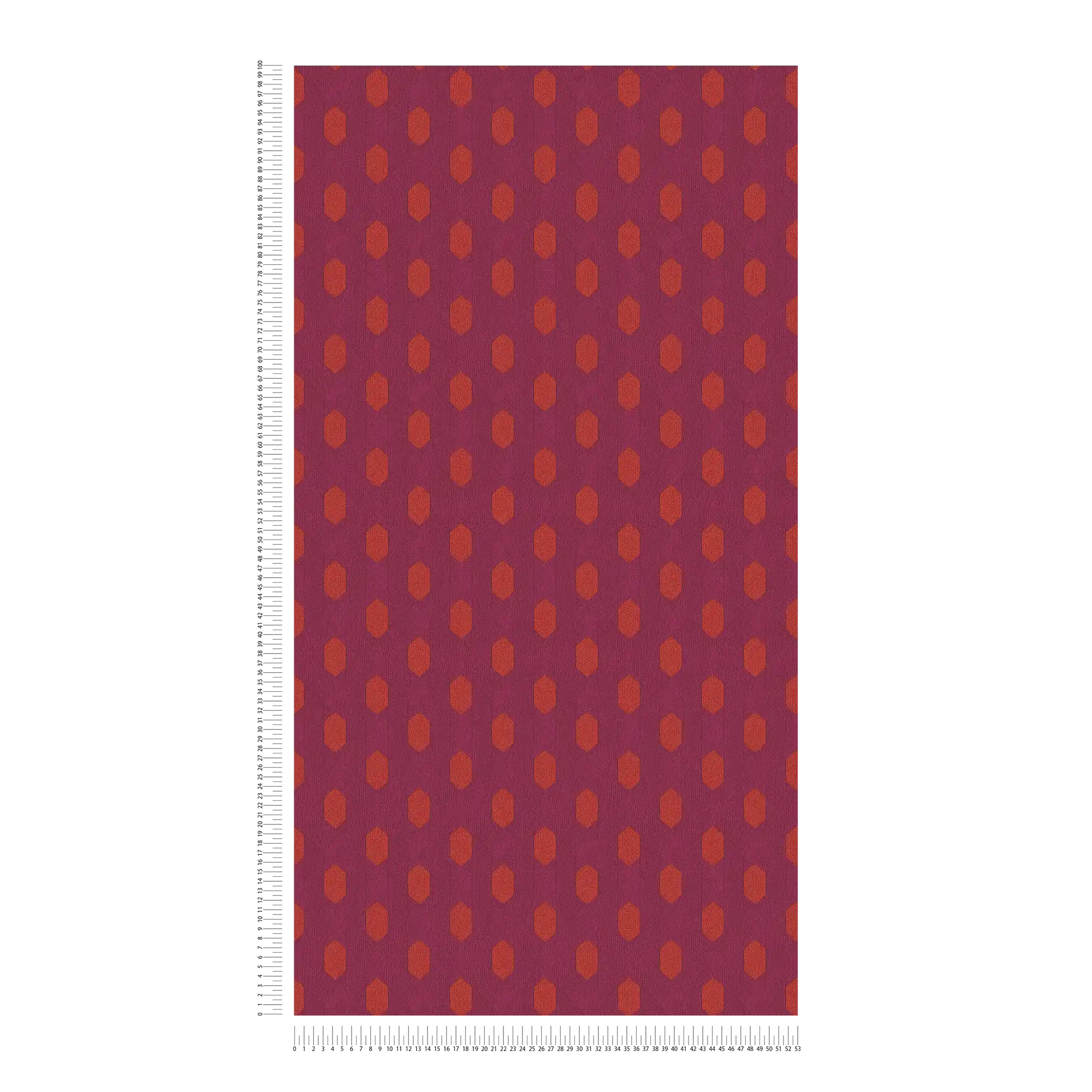             Magenta Tapete mit geometrischem Muster – Violett, Rot, Orange
        