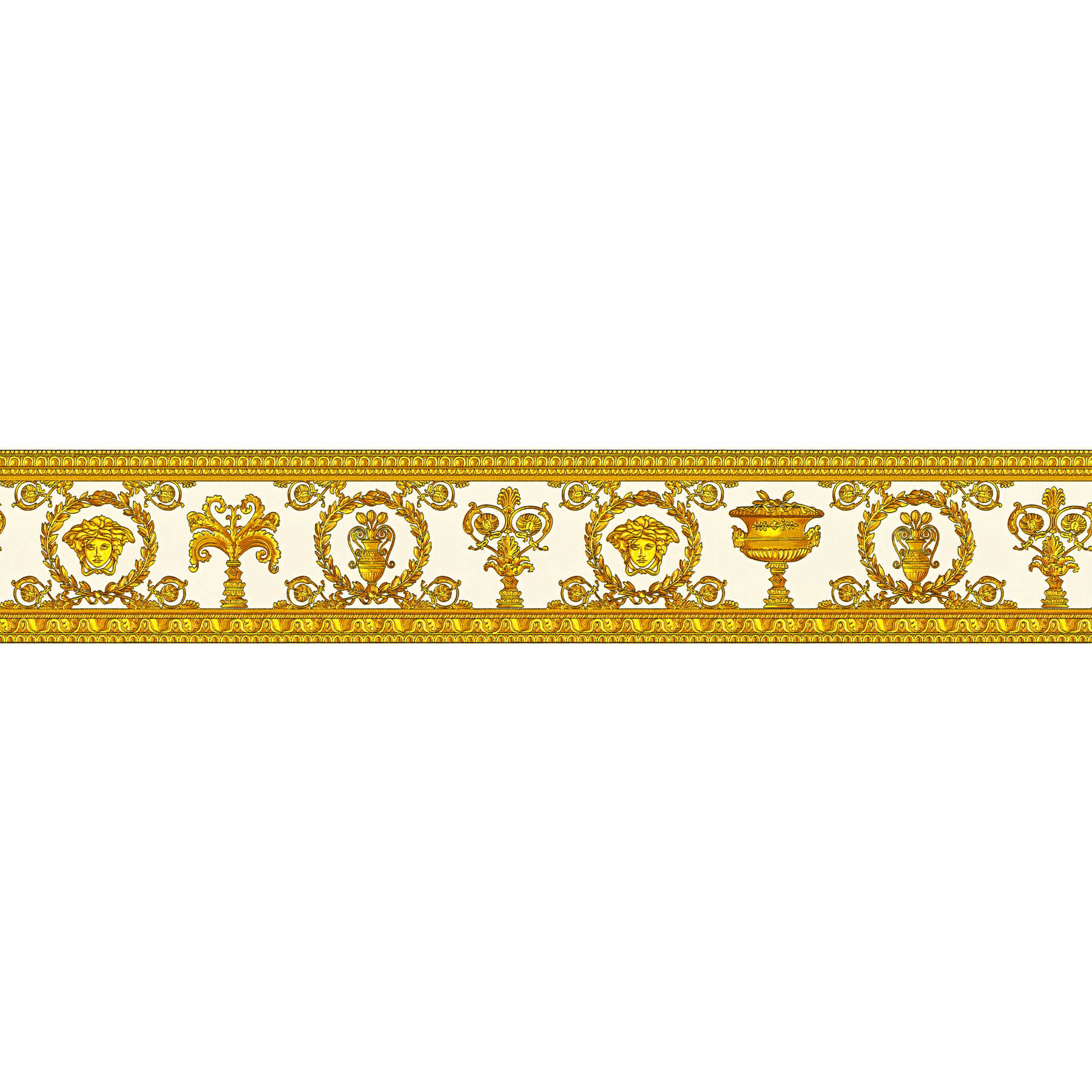             VERSACE Tapetenbordüre Goldene Zierborte – Metallic
        