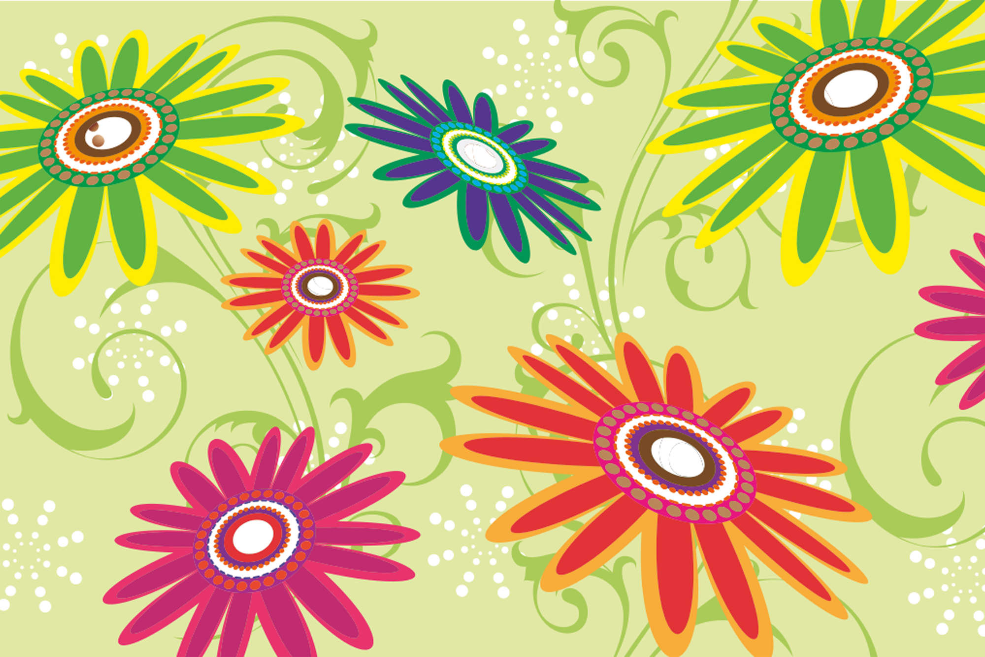             Fototapete stilisierte Blüten – Premium Glattvlies
        