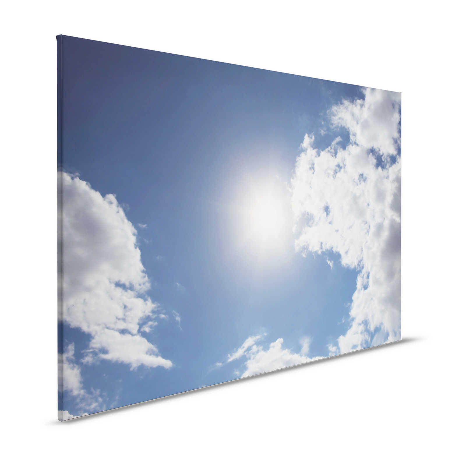 Himmel blau - Leinwandbild Sonnenschein & blauem Wolkenhimmel – 1,20 m x 0,80 m
