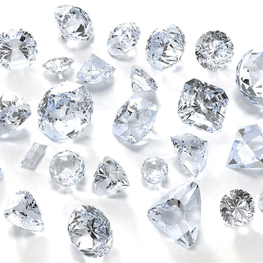 Fototapete geschliffene Diamanten – Perlmutt Glattvlies
