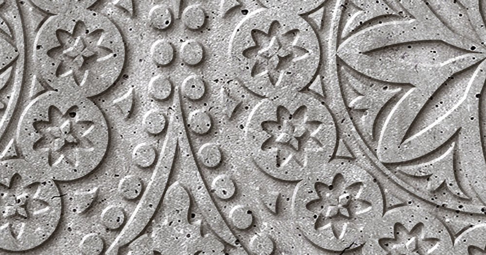             Tile 2 - Cooler 3D Beton-Blumen Digitaldruck – Grau, Schwarz | Struktur Vlies
        