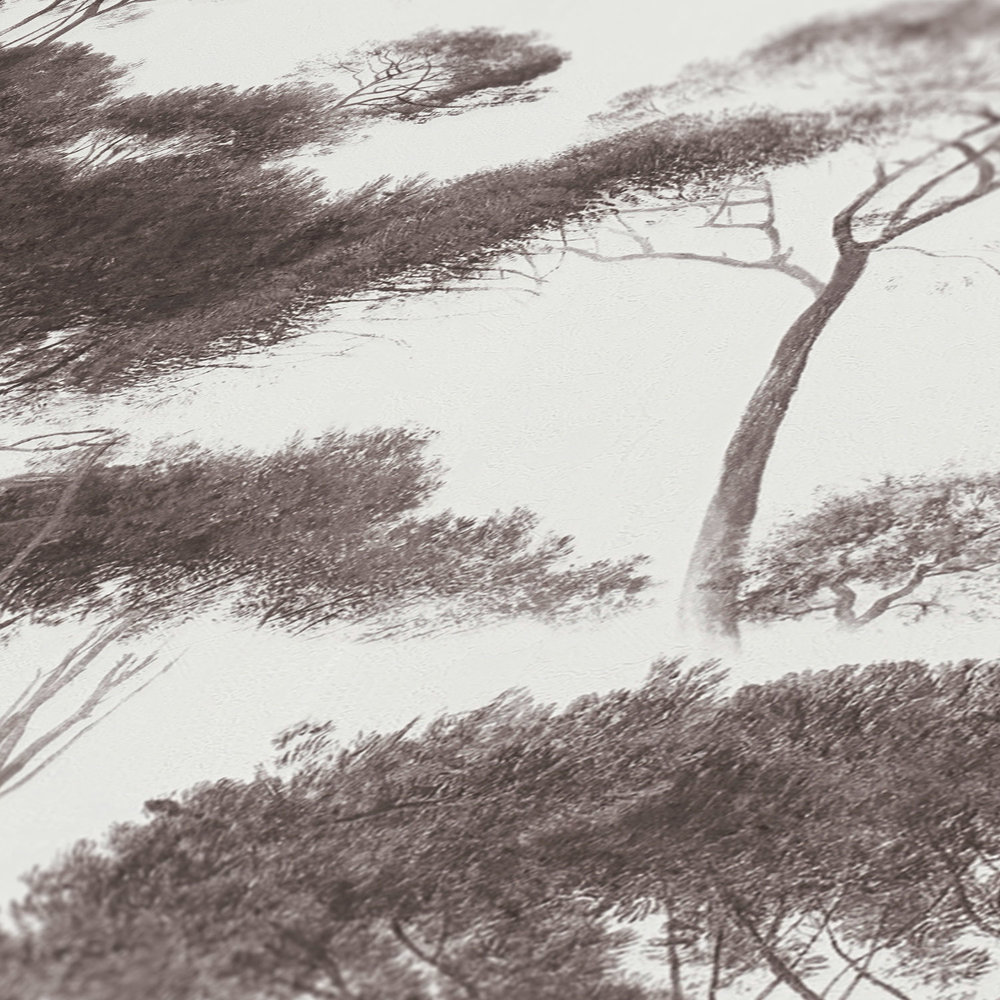             Historische Vliestapete mit Landschaftsmotiv – Schwarz, Weiß
        