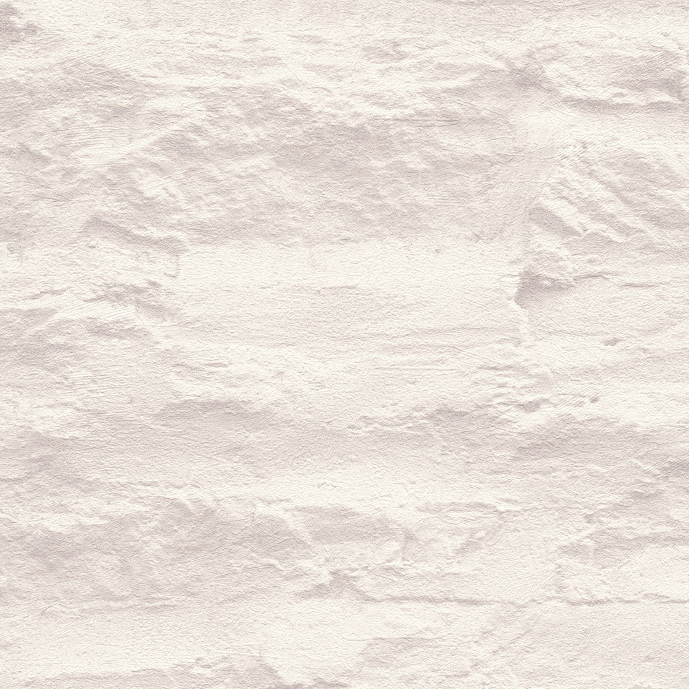             Helle Vliestapete in Mauer-Optik mit Natursteinen & Putz – Creme, Weiß
        