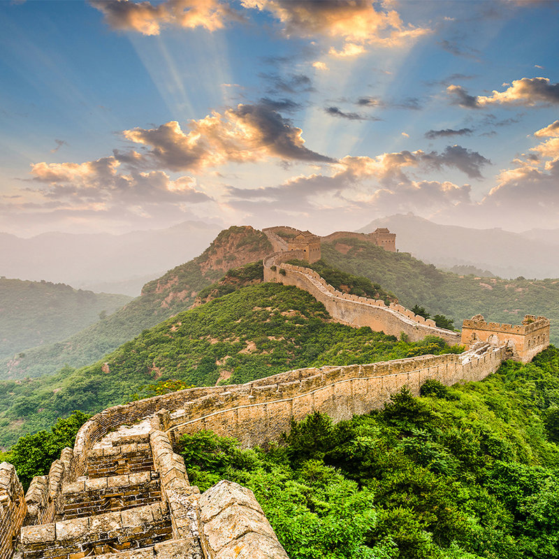 Fototapete Chinesische Mauer im Sonnenschein – Perlmutt Glattvlies
