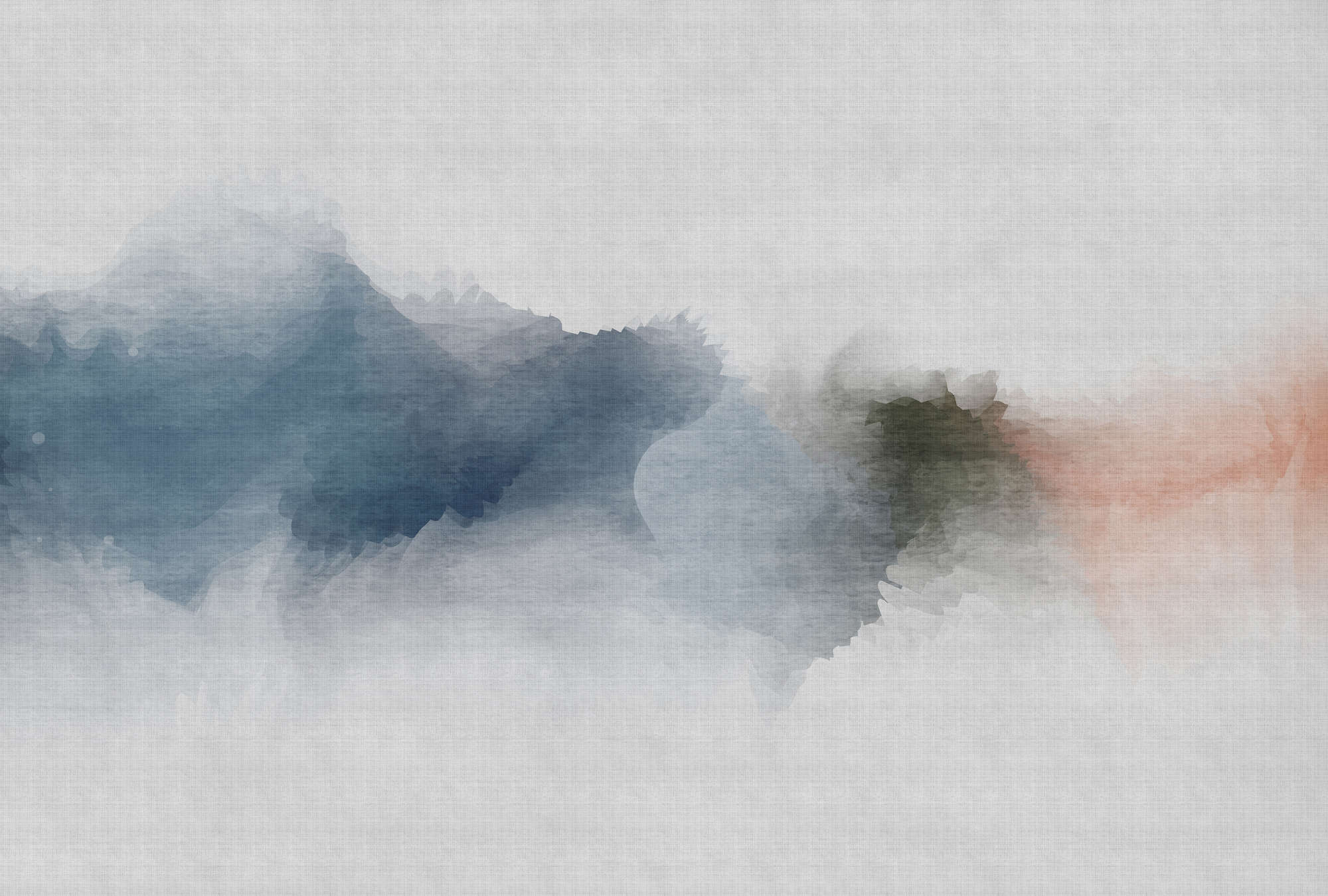             Daydream 1 - Minimalistische Fototapete im Aquarell Stil- Naturleinen Struktur – Grau, Orange | Mattes Glattvlies
        