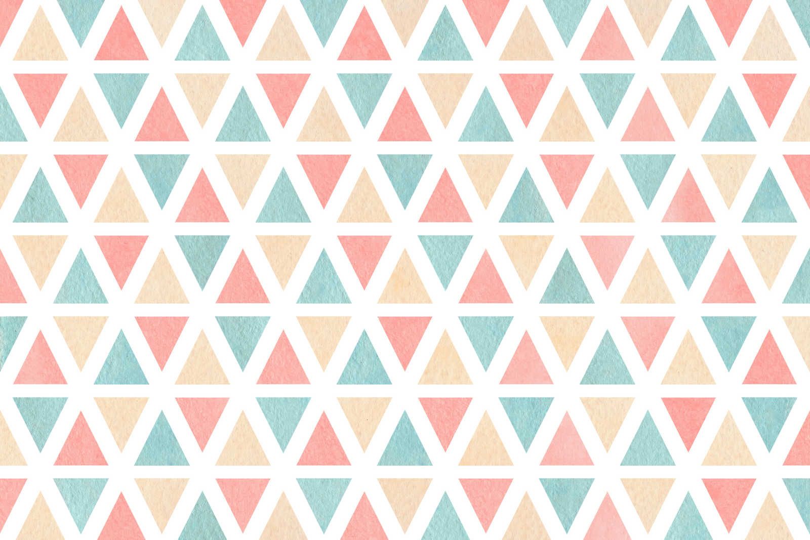             Leinwand grafisches Muster mit bunten Dreiecken – 90 cm x 60 cm
        