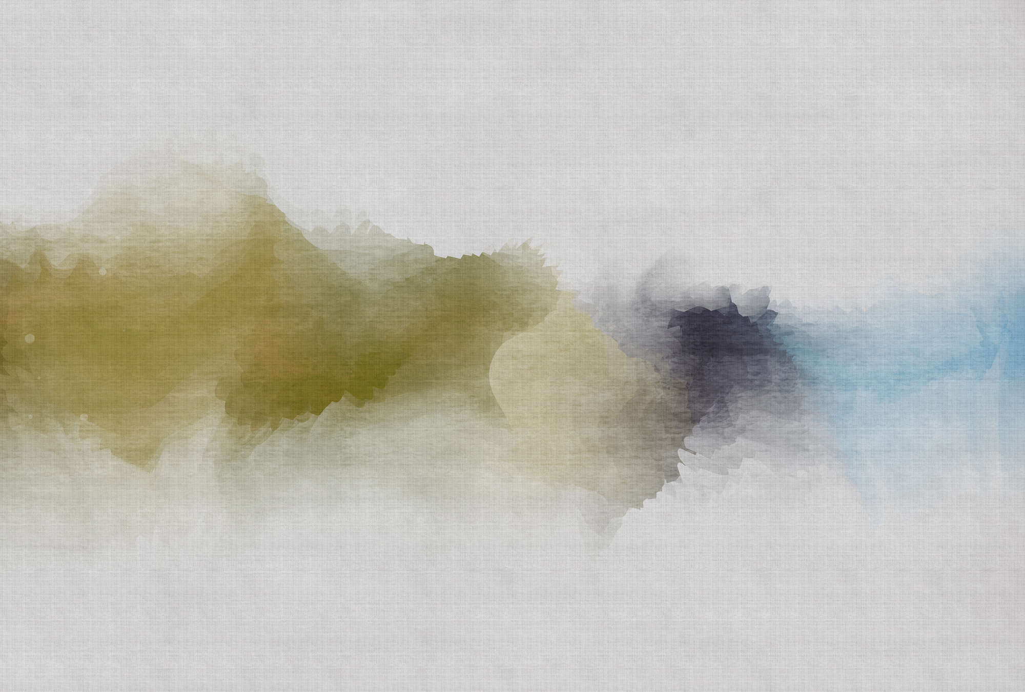             Daydream 3 - Fototapete wolkiges Aquarell-Muster- Naturleinen Struktur – Blau, Gelb | Struktur Vlies
        