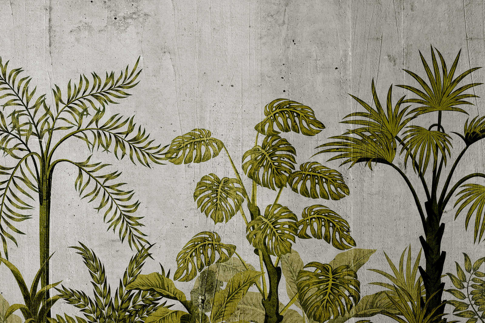             Leinwandbild mit Dschungelmotiv auf Beton Hintergrund – 0,90 m x 0,60 m
        