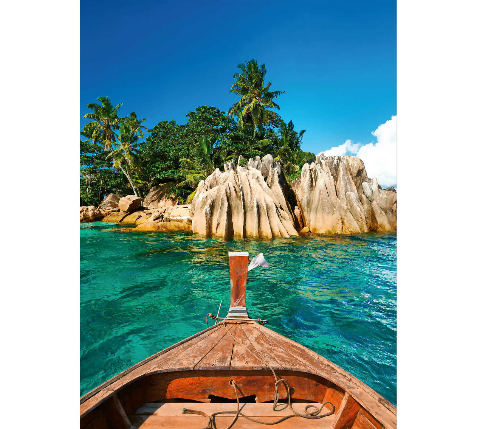 Seychellen Fototapete Insel und Meer – Blau, Grün
