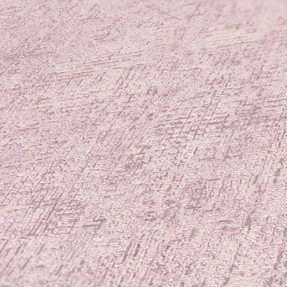             Vliestapete rustikale Putz-Struktur – Rosa, Glänzend
        