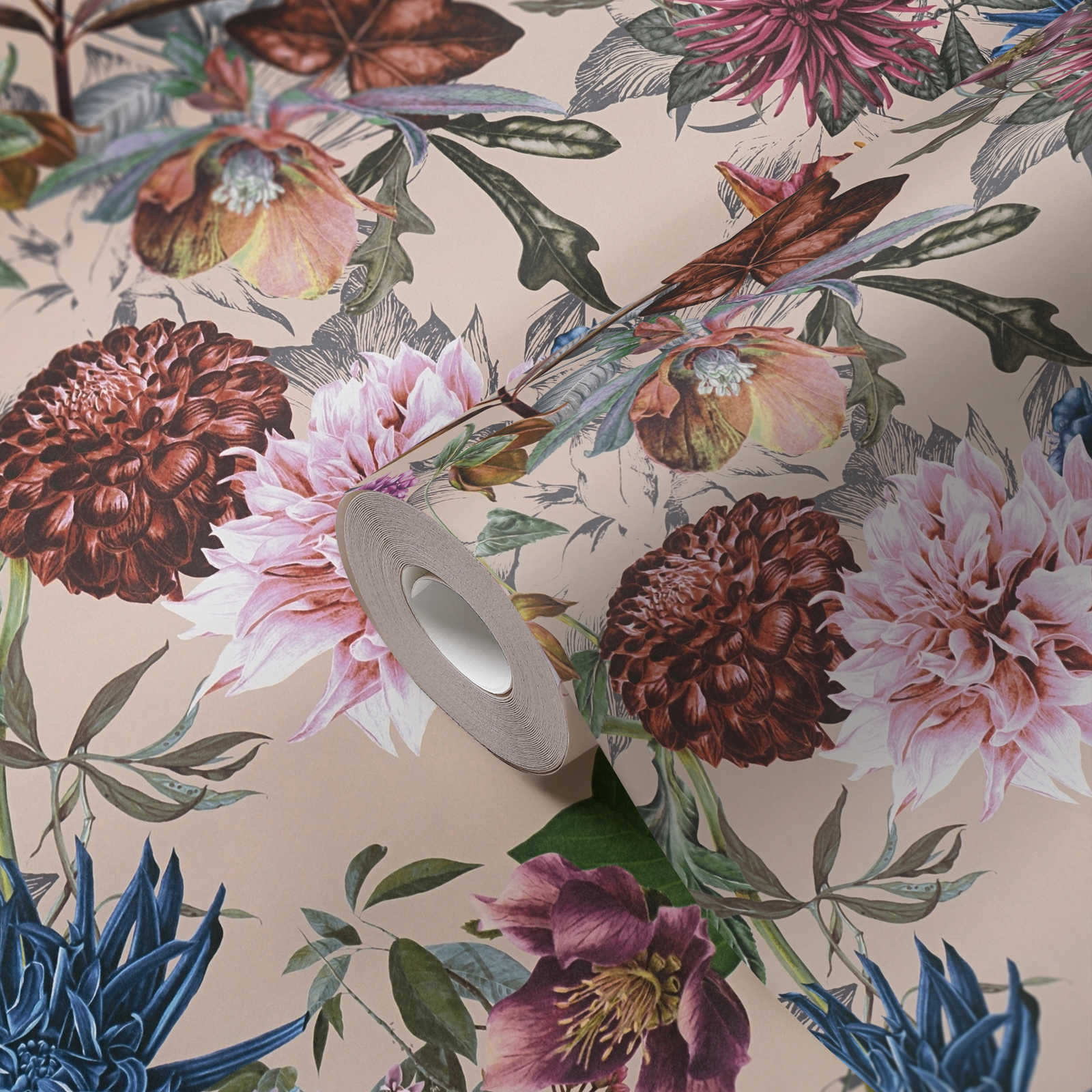             Tapete Blumen Design mit bunten Blüten – Bunt
        