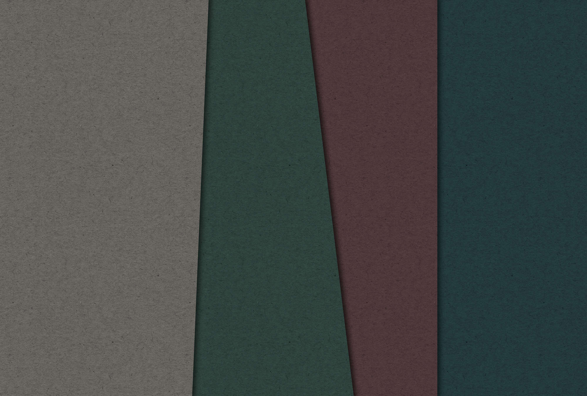             Layered Cardboard 1 - Fototapete mit dunklen Farbflächen in Pappe Struktur – Braun, Grün | Struktur Vlies
        