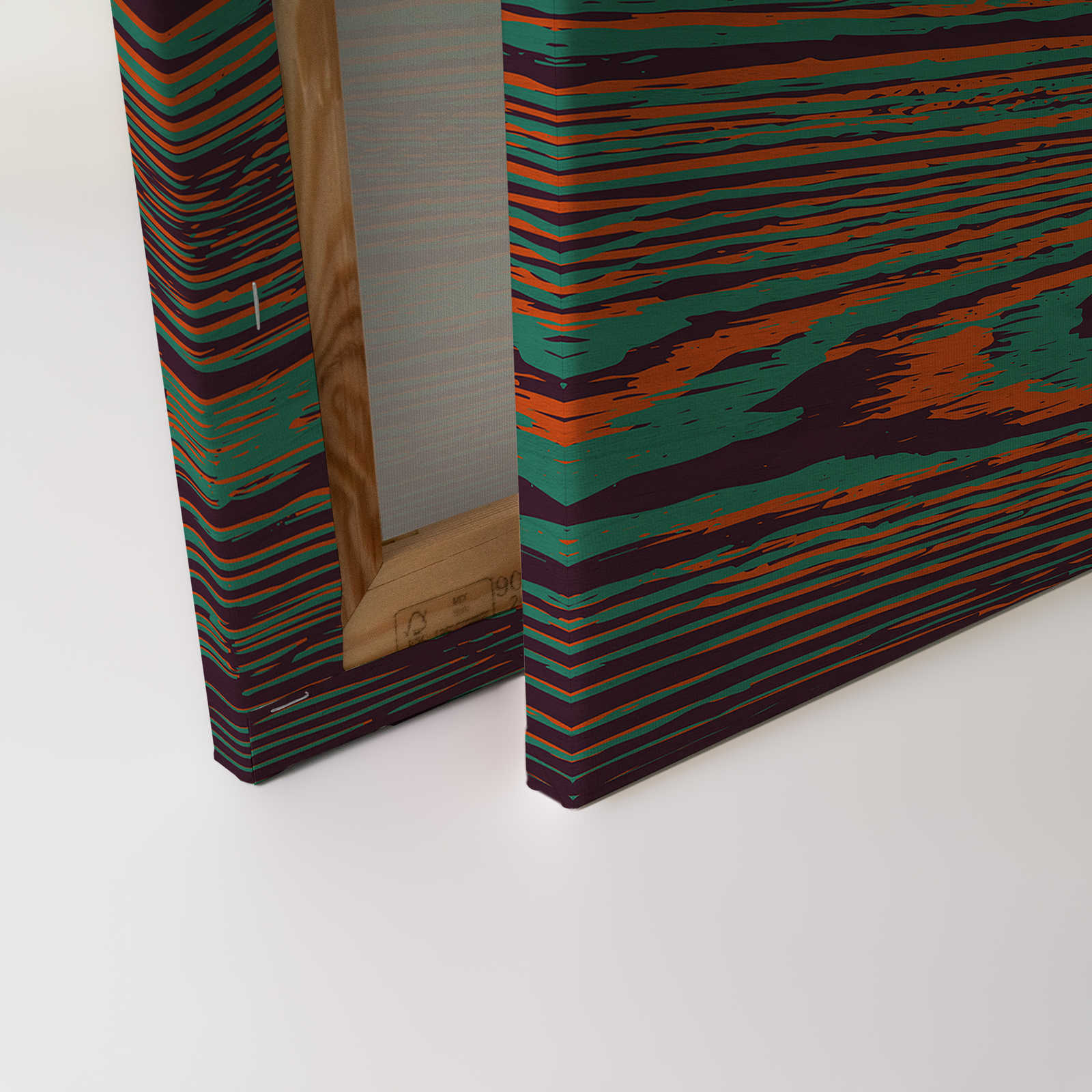             Kontiki 1 - Leinwandbild Holzmaserung Neon-Farben, Grün & Schwarz – 1,20 m x 0,80 m
        
