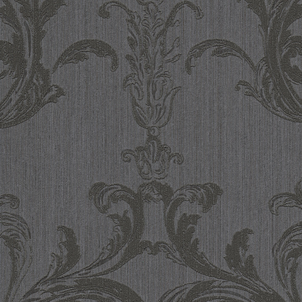             Ornament Tapete detailliert mit Strukturmuster – Braun
        