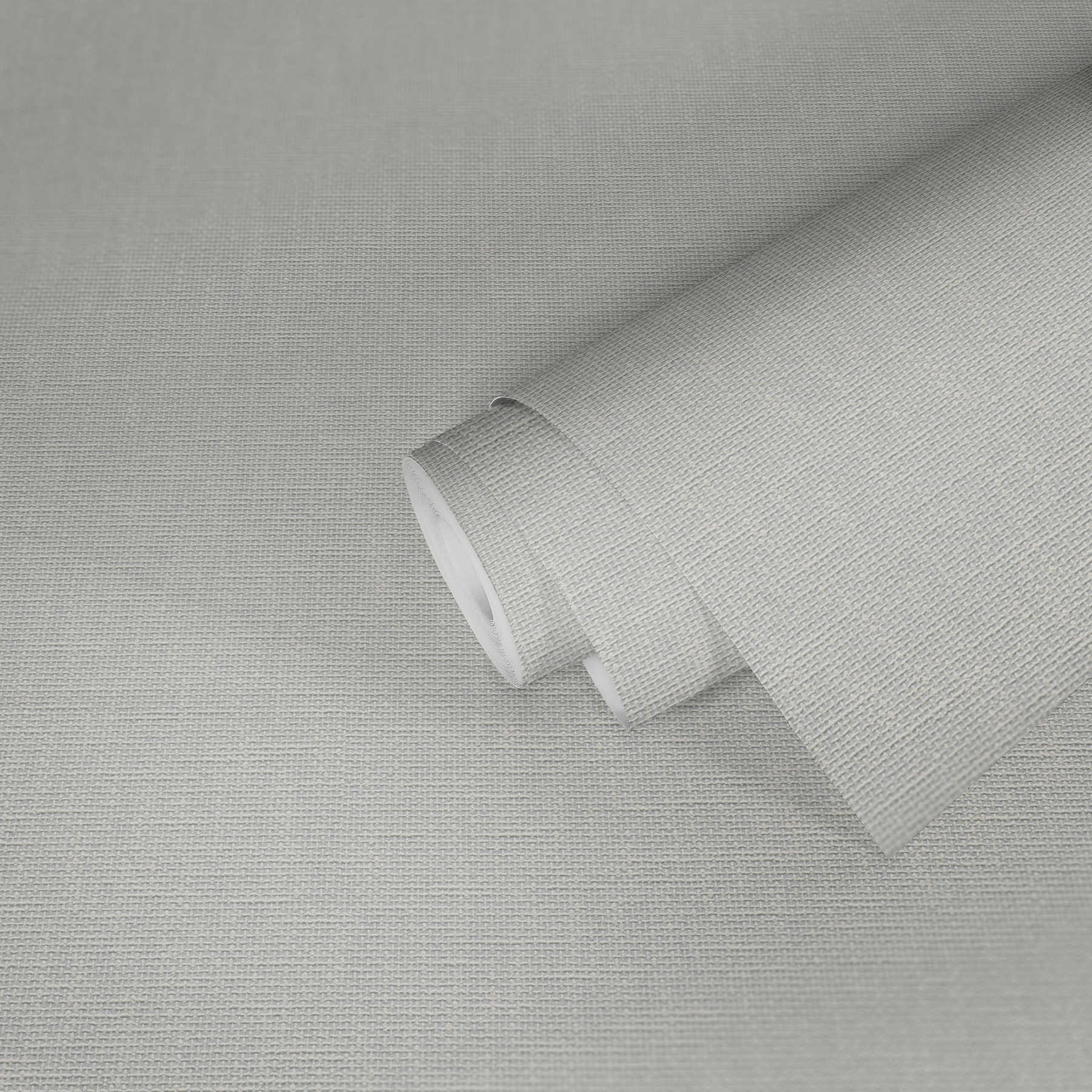             Tapete mit Gewebestruktur und Textil-Look – Weiß
        