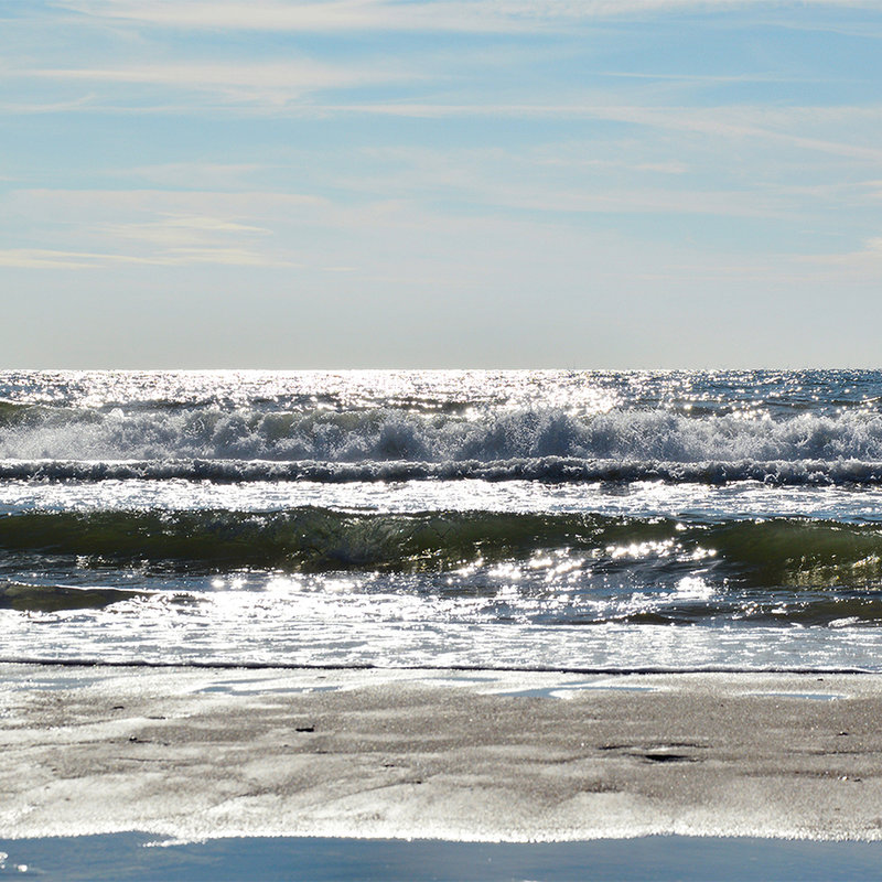 Fototapete Nordseestrand mit Wellen – Mattes Glattvlies
