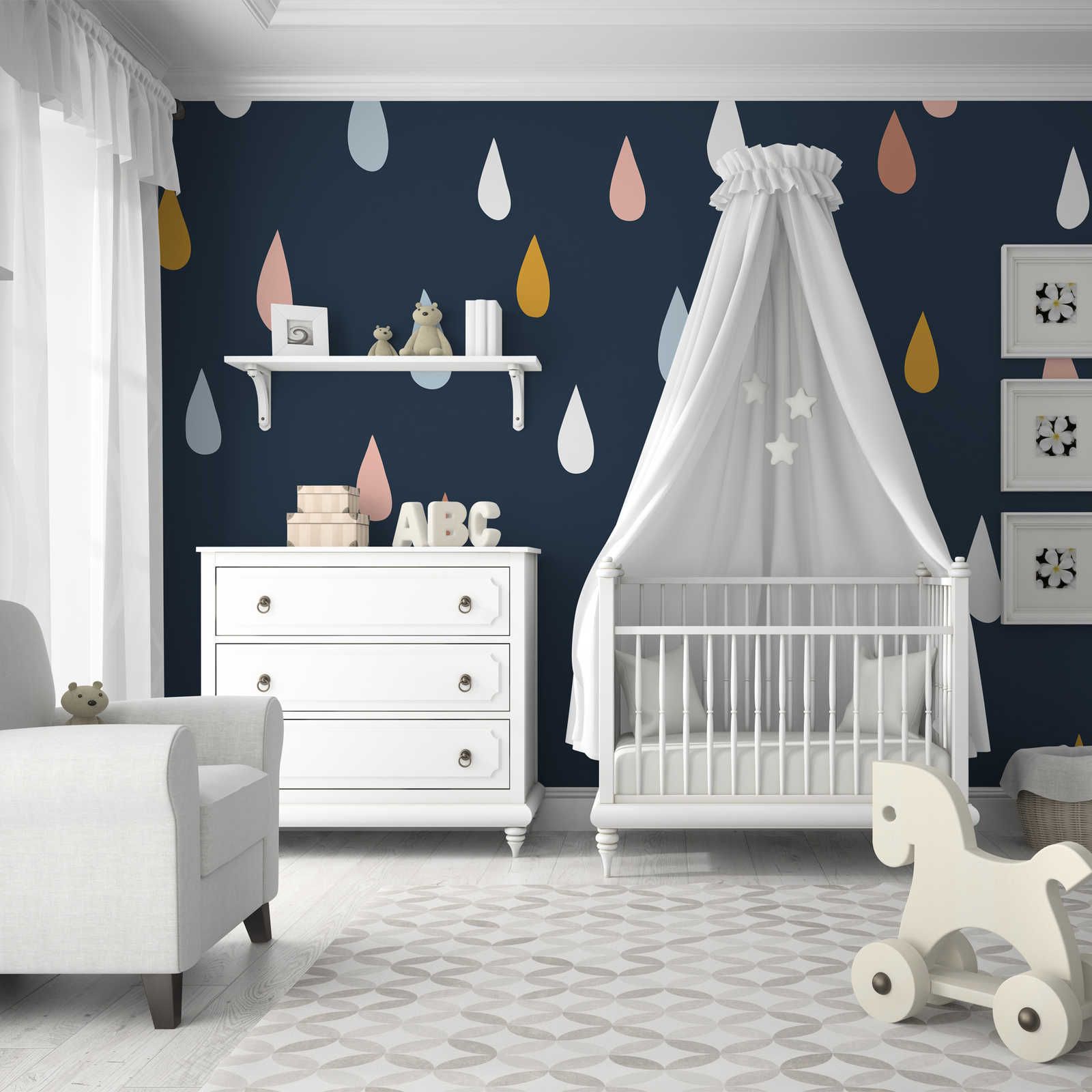Fototapete fürs Kinderzimmer mit bunten Tropfen – Glattes & perlmutt-schimmerndes Vlies
