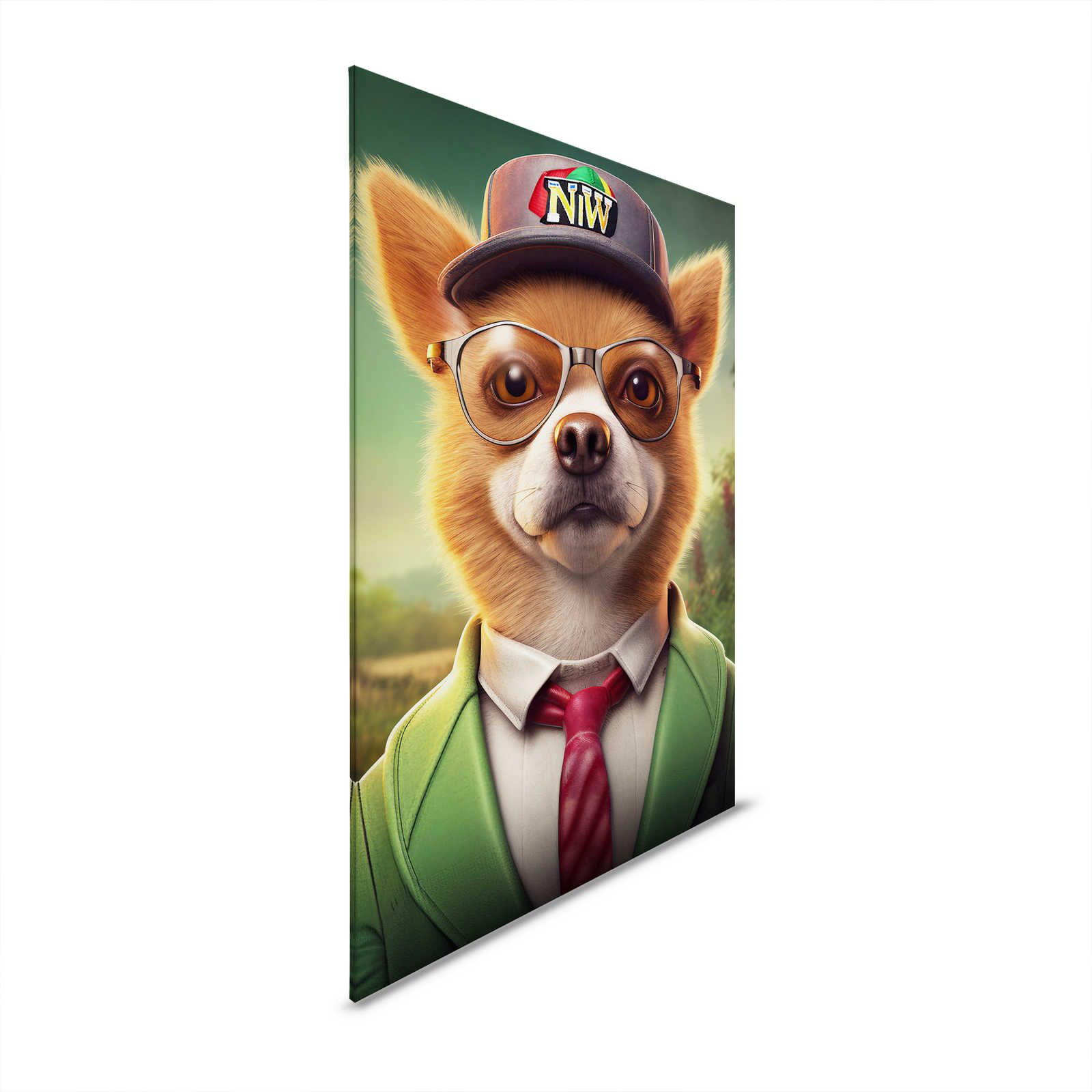         KI-Leinwandbild »Nerdy Dog« – 60 cm x 90 cm
    
