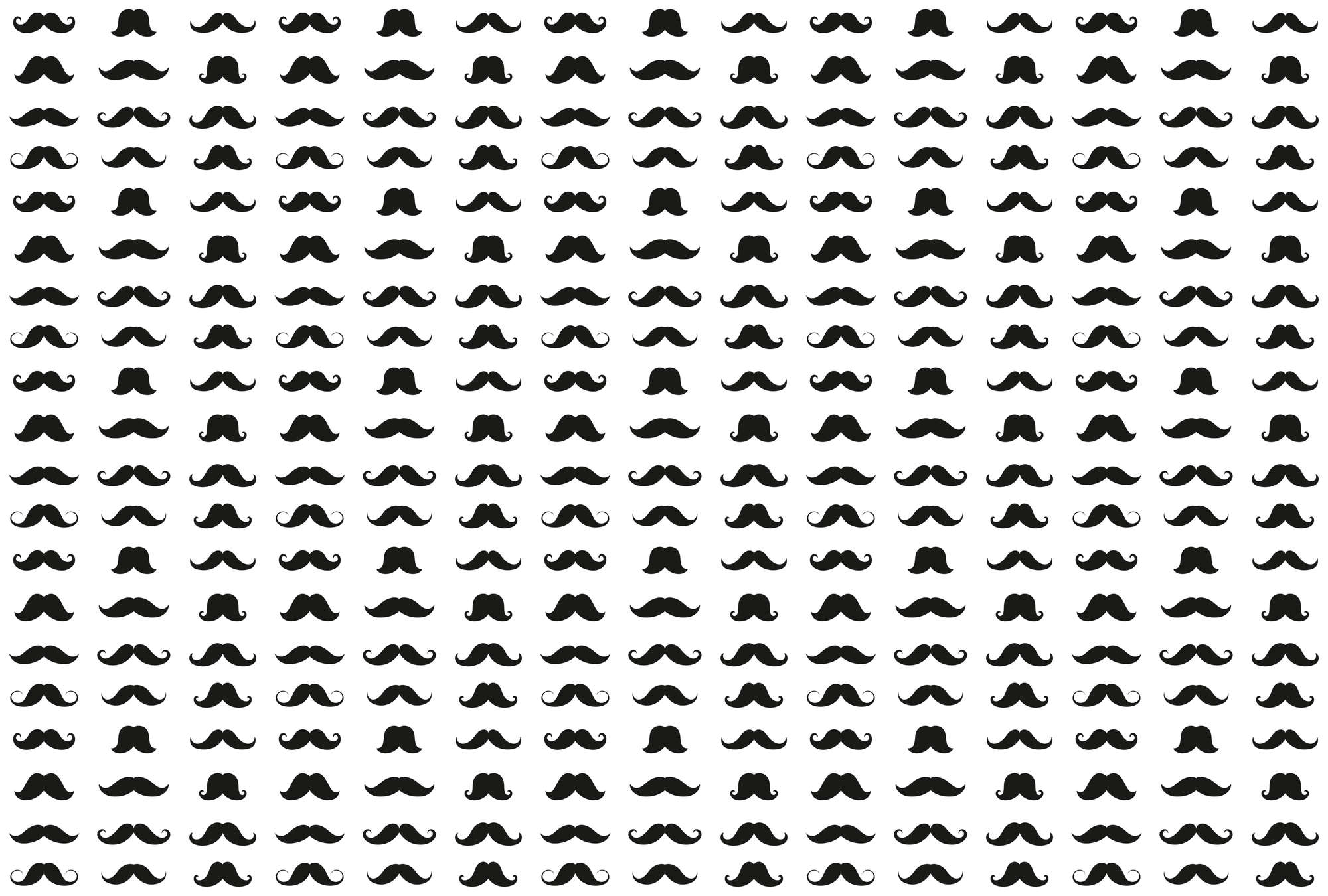             Fototapete Mustache cooles Schnäuzer Motiv – Schwarz-Weiß – Mattes Glattvlies
        