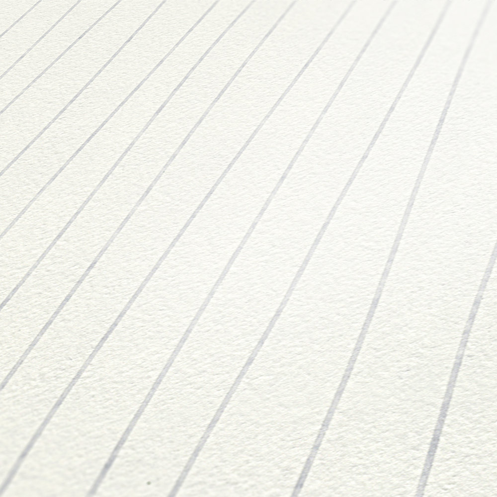             Weiße Vliestapete mit Ton-in-Ton Linienmuster
        