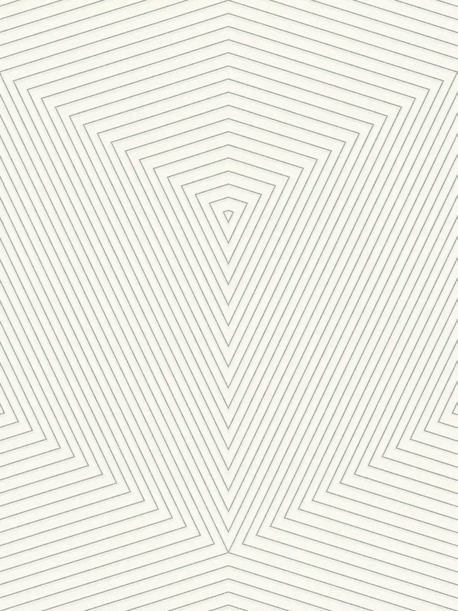 Mustertapete mit Linien Design & Metallic-Effekt – Weiß, Silber
