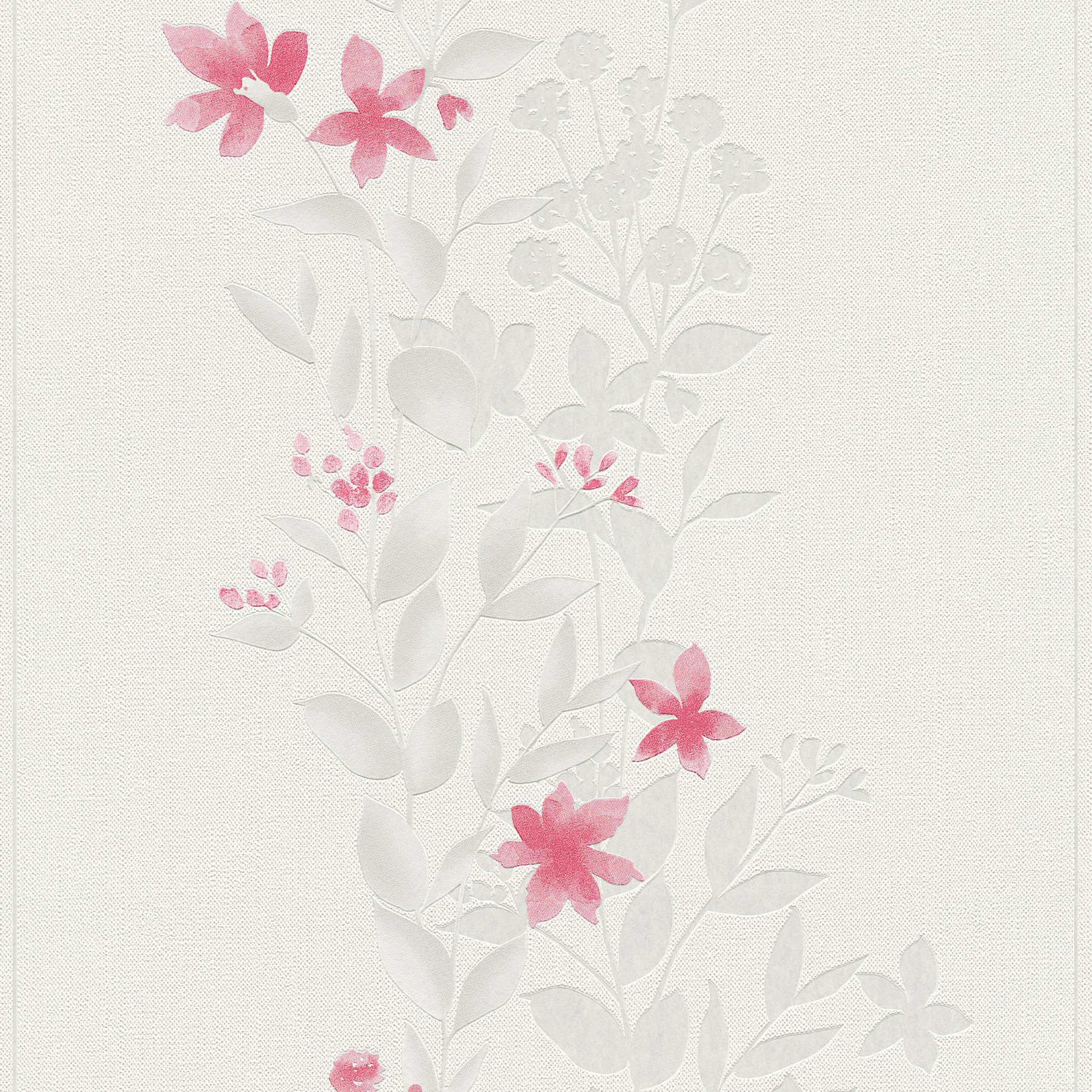 Tapete Floral-Motiv, Aquarell Effekt – Beige, Grau, Rot
